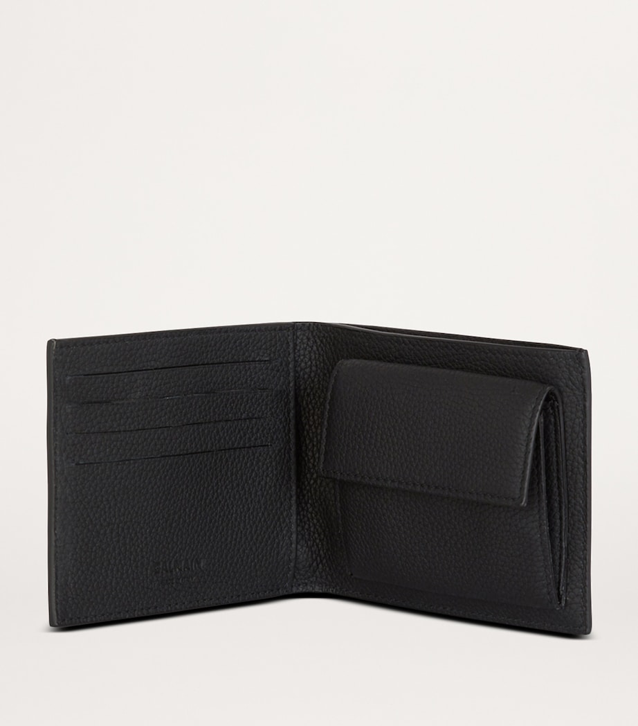 Balmain Calfskin Bi-Fold Wallet Noir Image 3