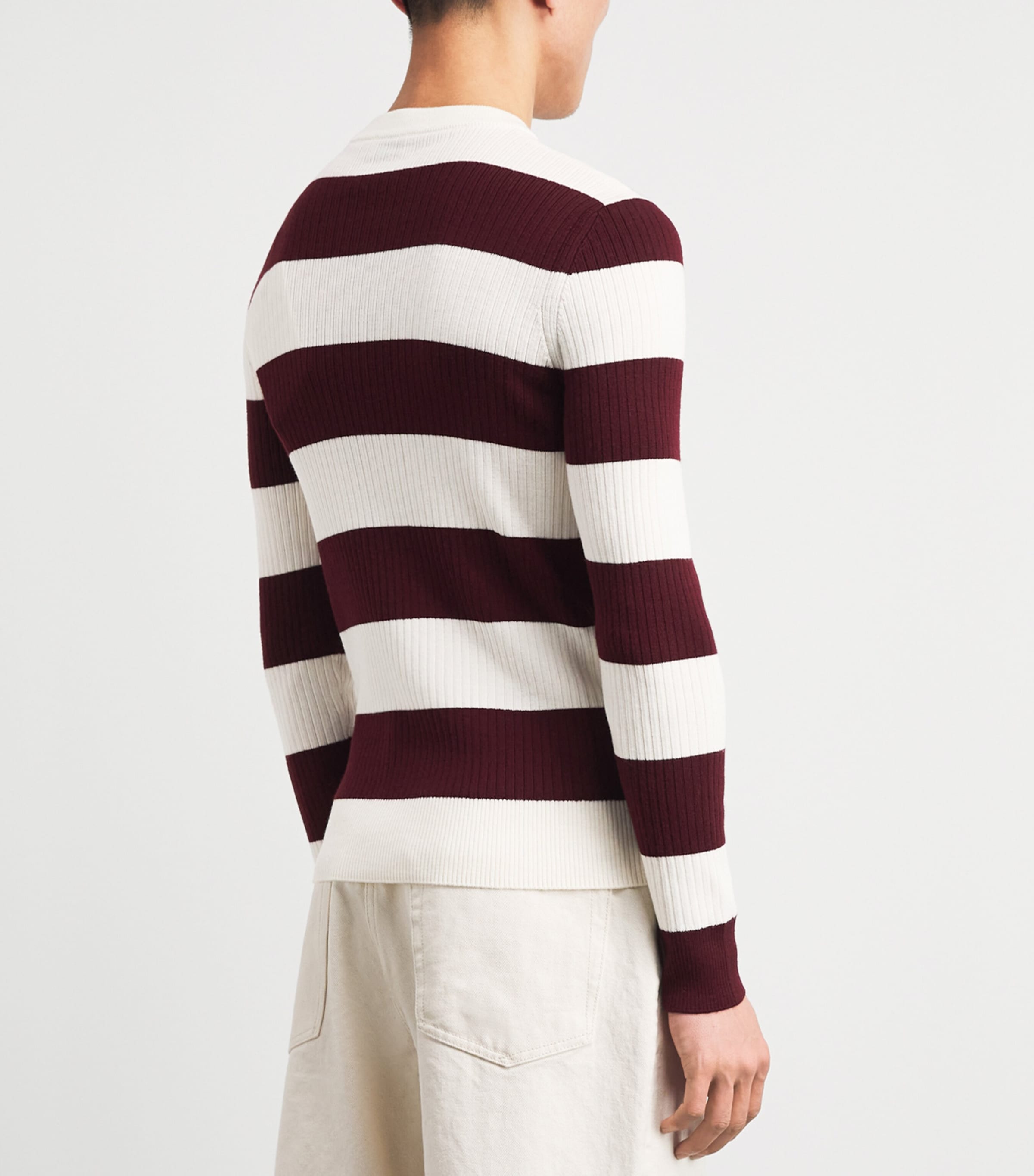 Moncler Mens Virgin Wool Stripe Sweater Image 5