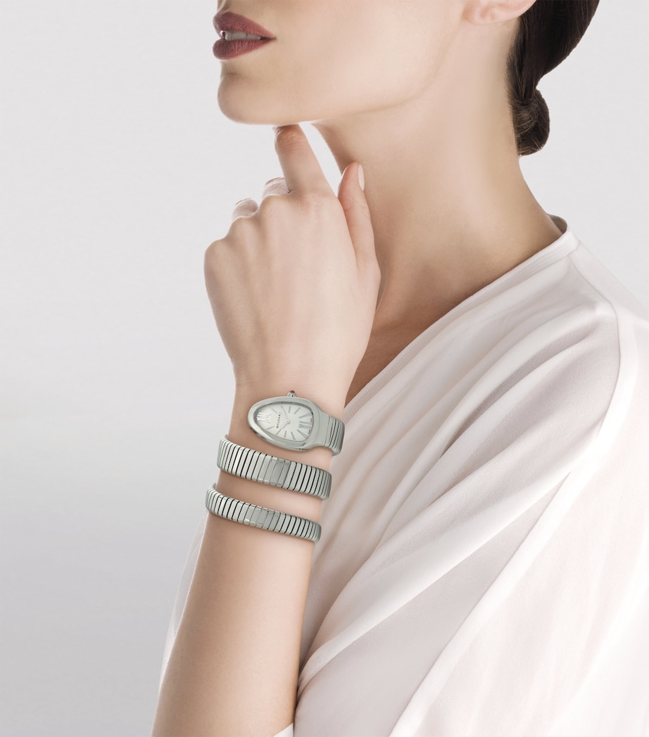Stainless Steel Serpenti Tubogas Watch 35mm GREY Image 4
