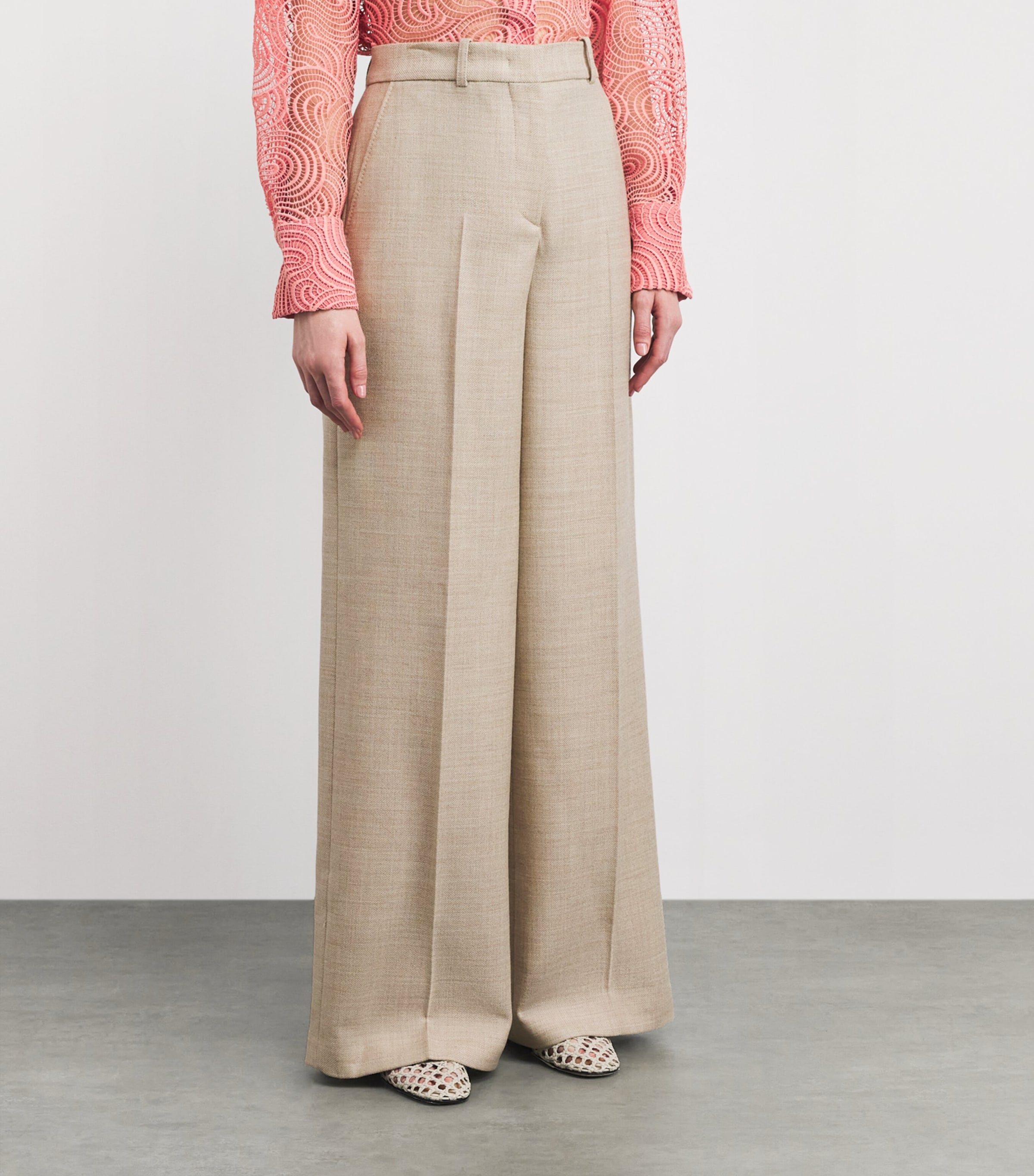Virgin Wool Hawley Trousers POWDER MELANGE Image 3