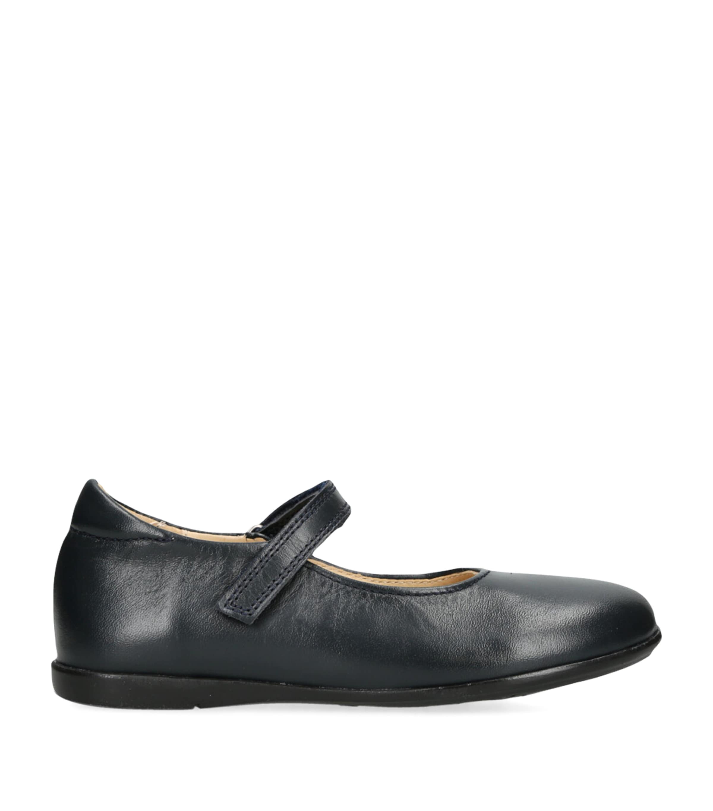 papouelli Leather Maddie Mary Janes Navy Image 1
