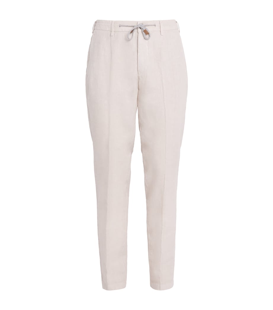 Linen Drawstring-Detail Trousers SABBIA Image 1