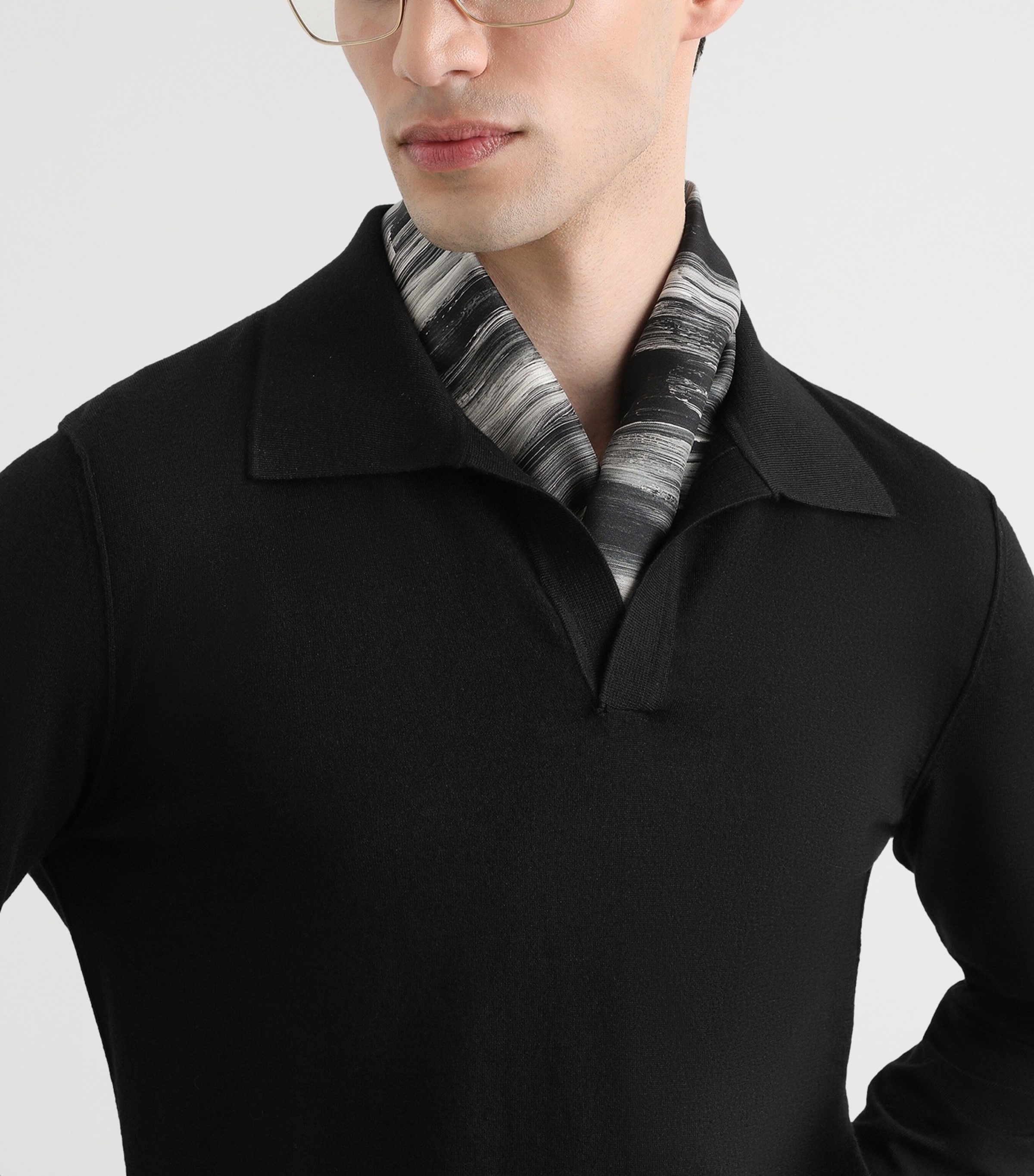 Dolce&Gabbana Mens Cashmere Polo Sweater Black Image 4