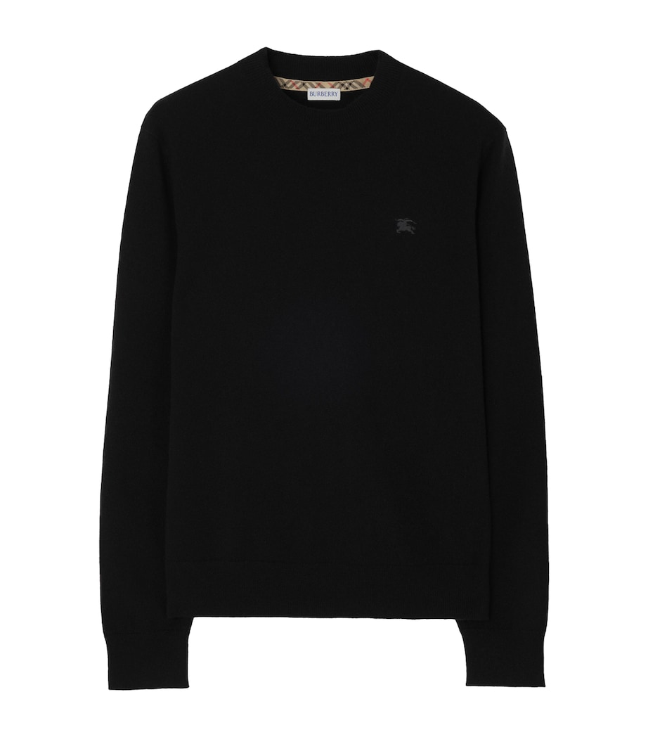 Burberry Mens Cashmere-Blend EKD Slim Sweater Black Image 1