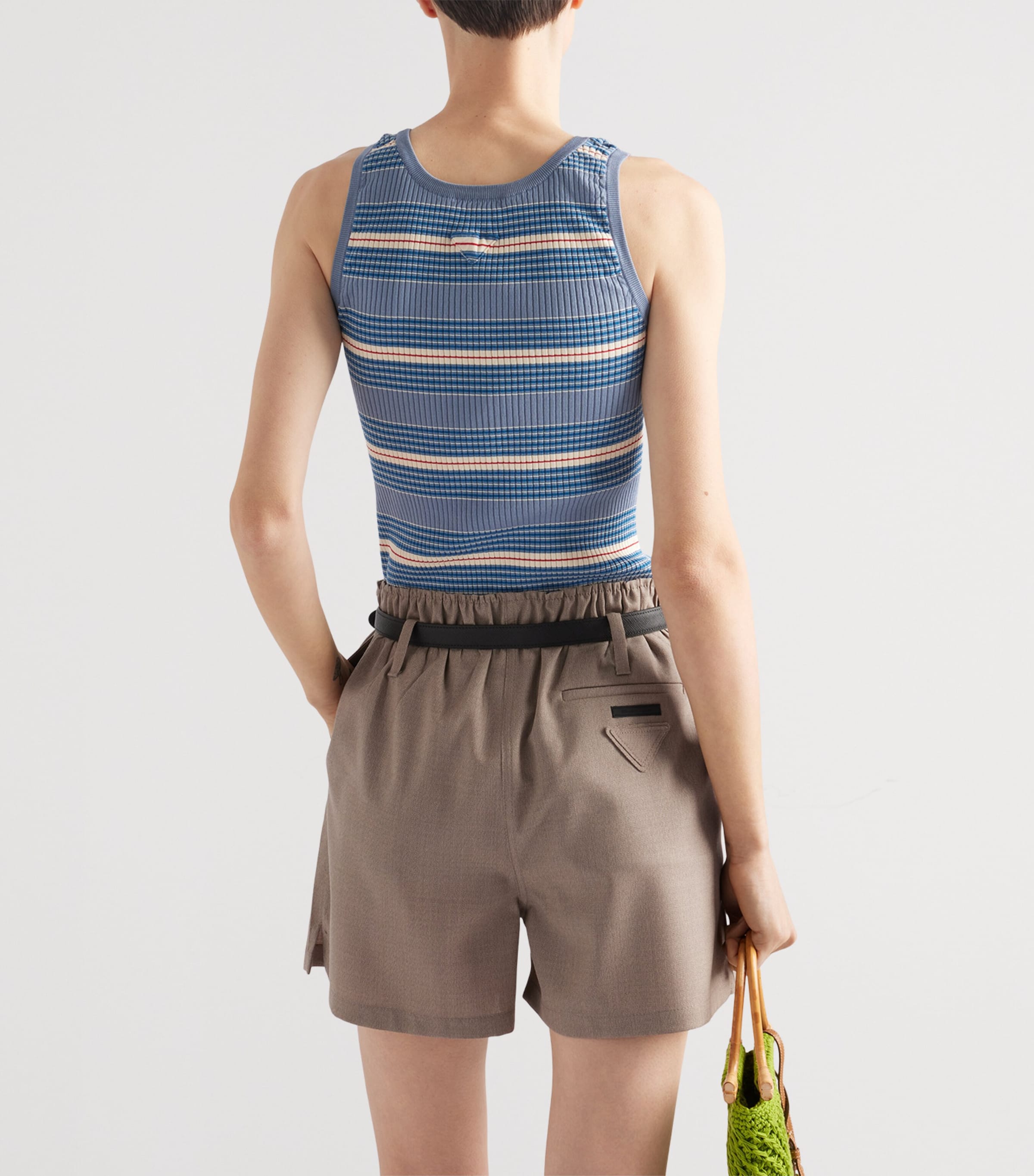 Stretch Cotton Stripe Tank Top F0237 Image 5