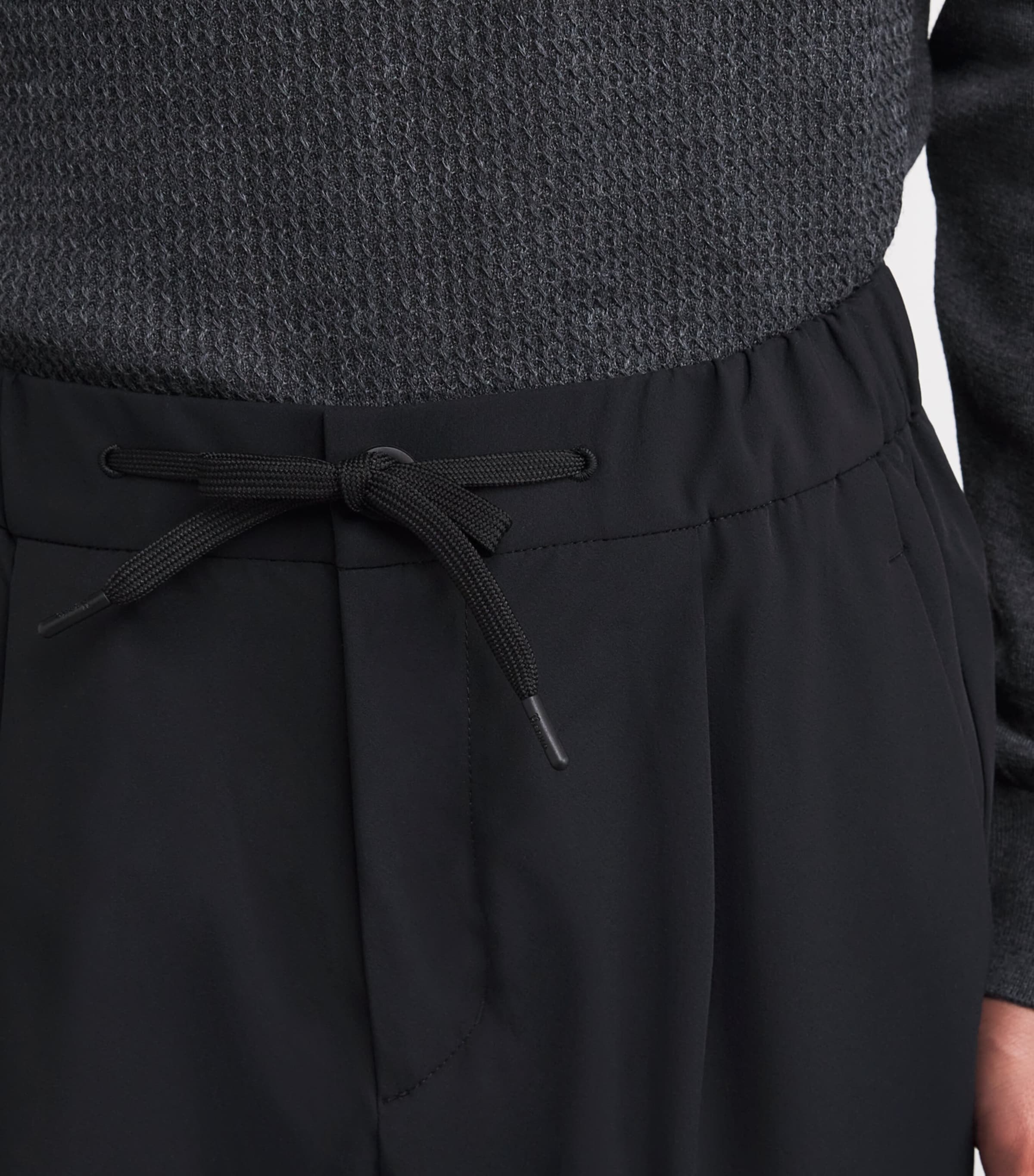 Technical Water-Repellent Drawstring Trousers 9300 BLACK Image 6