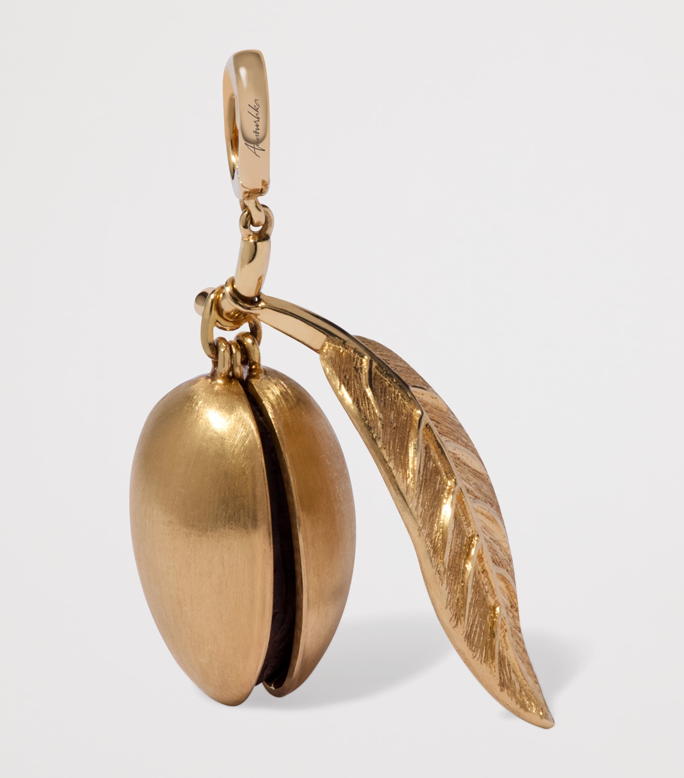 Yellow Gold, Diamond and Ebony Mythology Almond Charm Pendant YELLOW GOLD Image 3