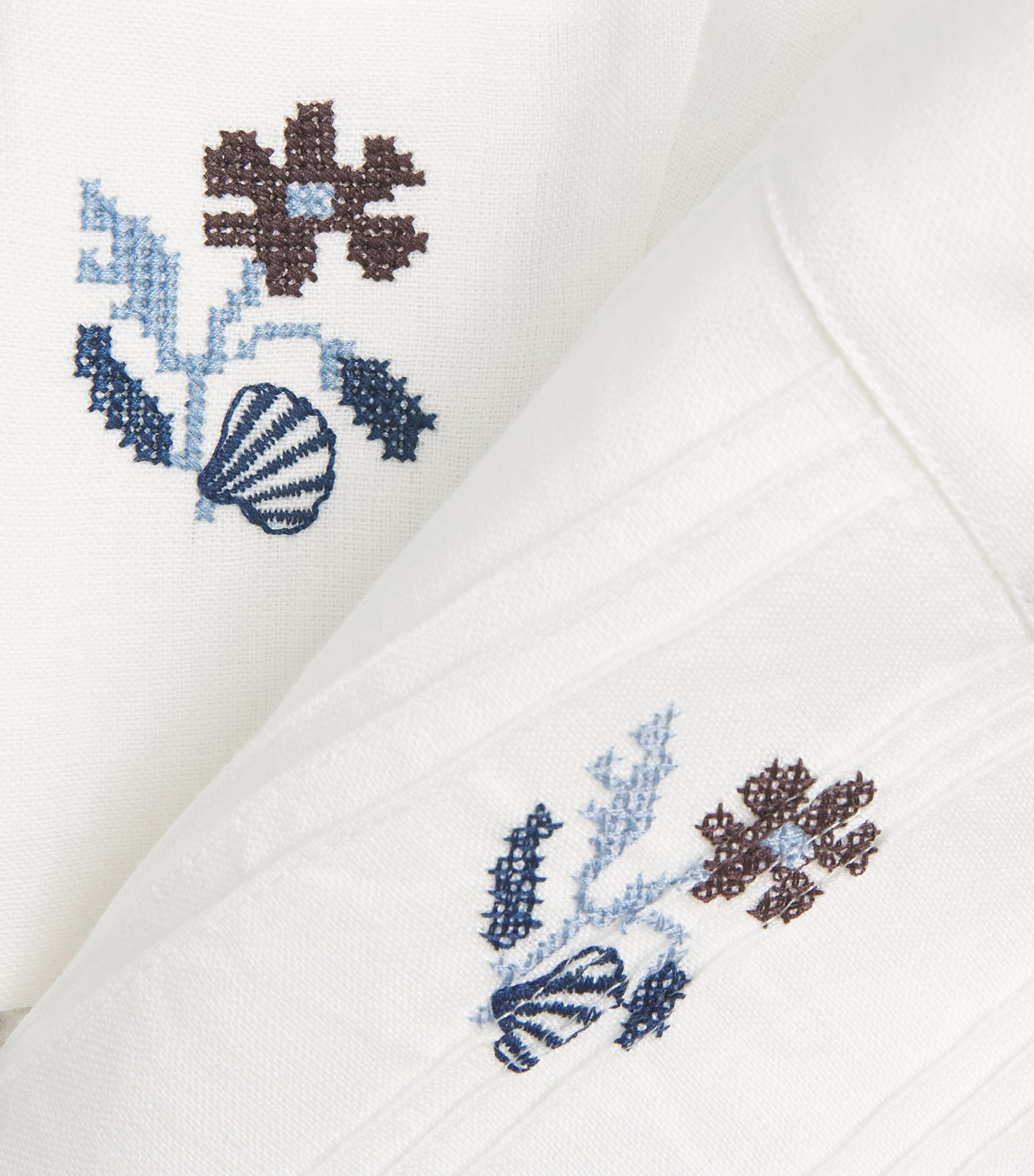 LUG VON SIGA Womens Linen Embroidered Aurora Top Offwhite/hndmd Embrd Image 6