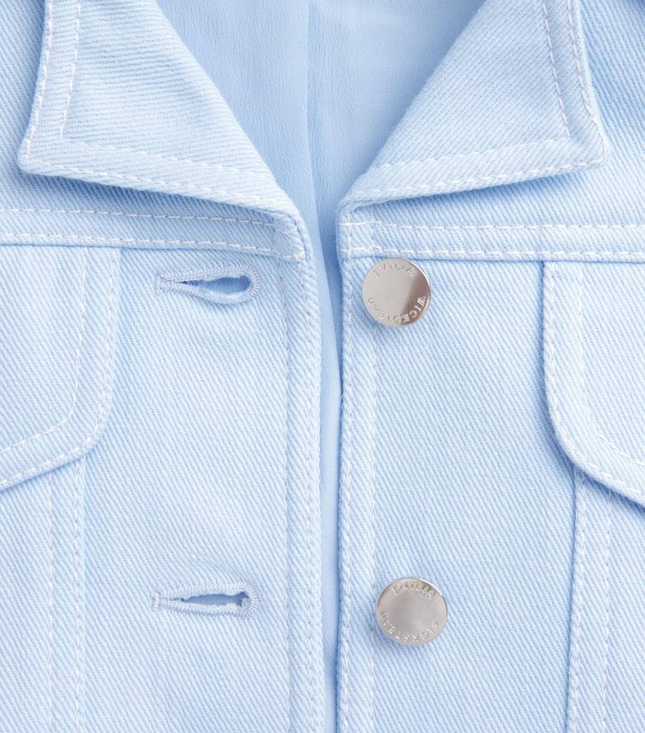 Emilia Wickstead Womens Cropped Nics Denim Jacket Icy Blue Image 6