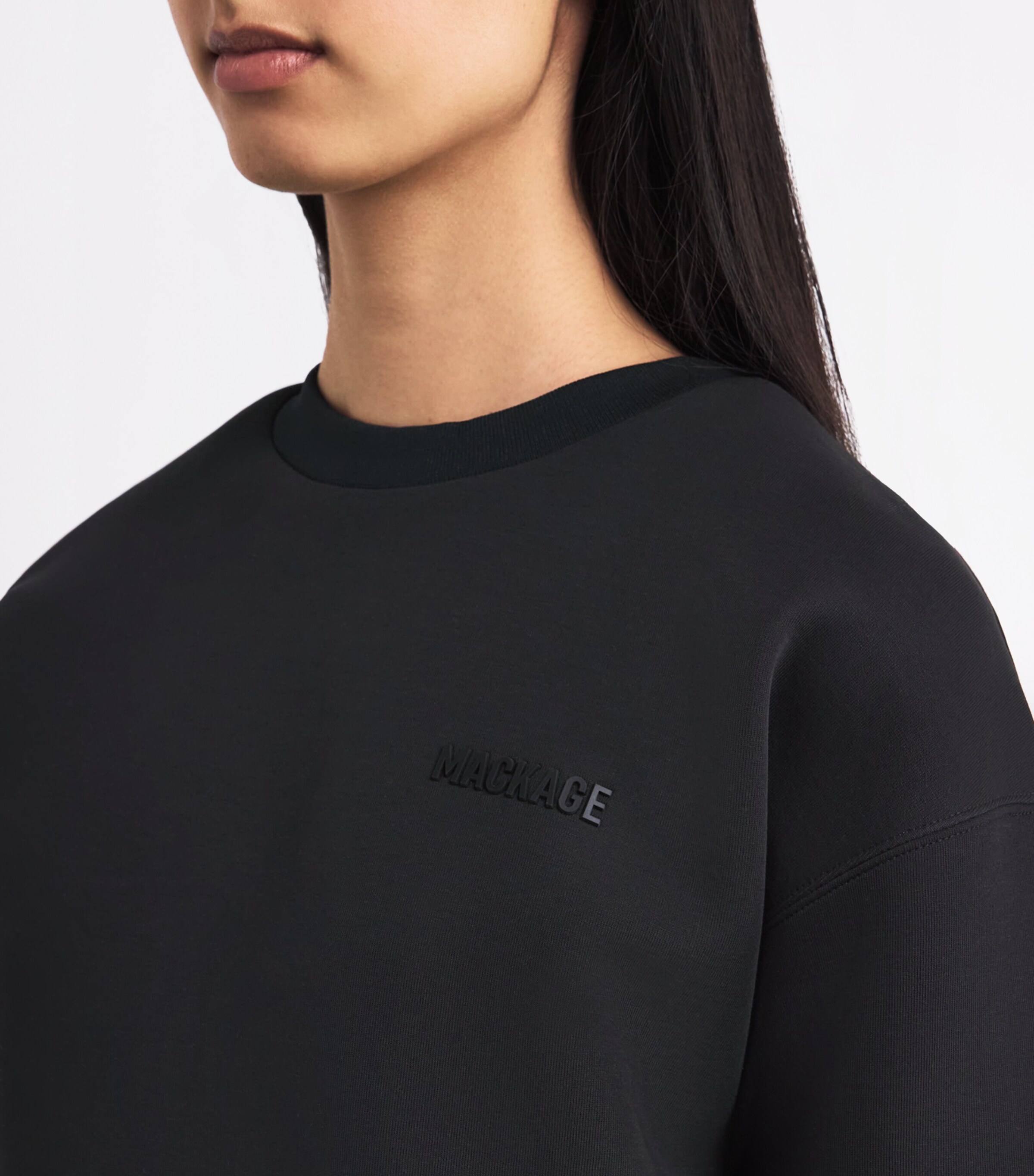 Mackage Womens Cotton-Blend Julian Sweatshirt Black Image 6