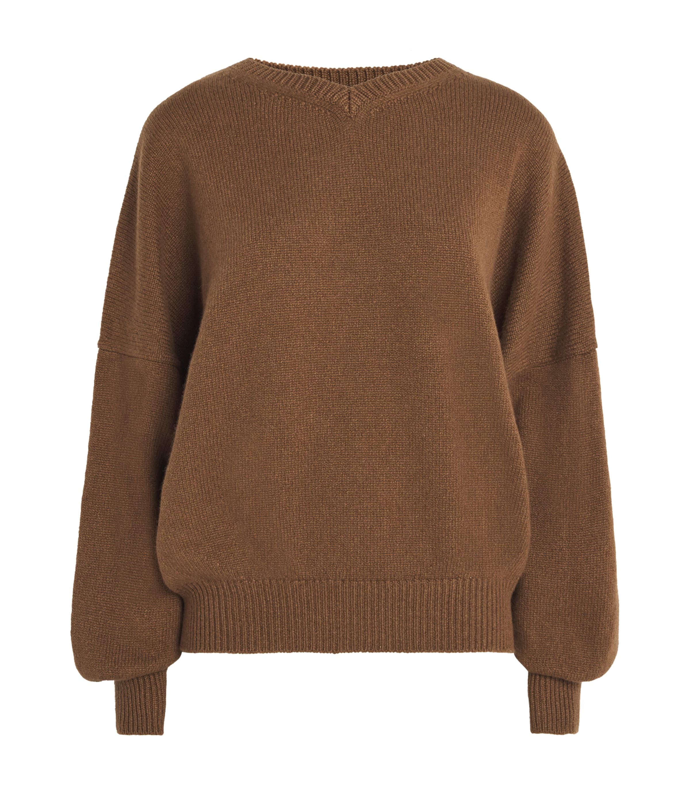 Khaite Nera Crew-neck Long-sleeve Sweater In Brown