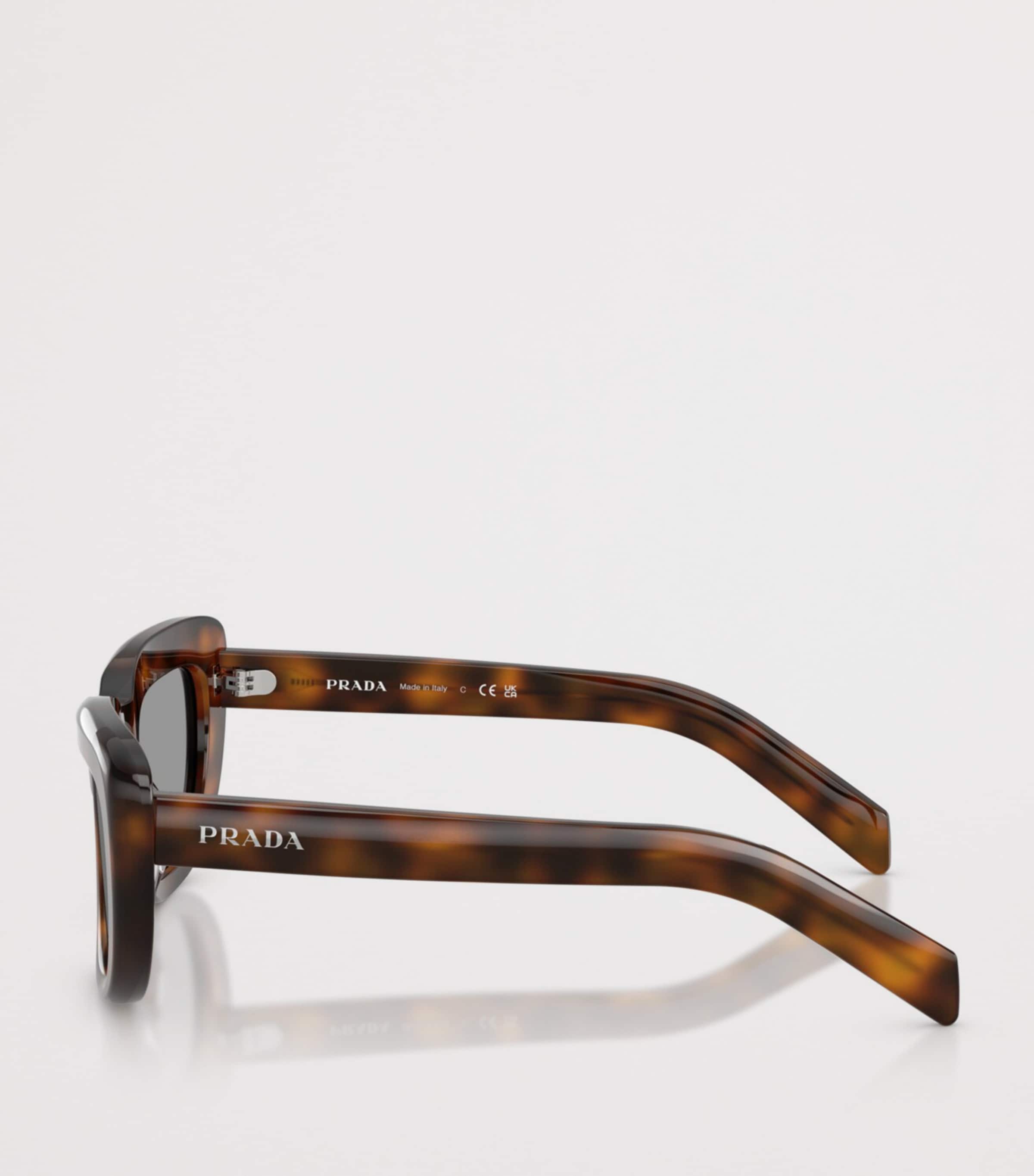 Prada PR D07S Rectangle Sunglasses Brown Image 3