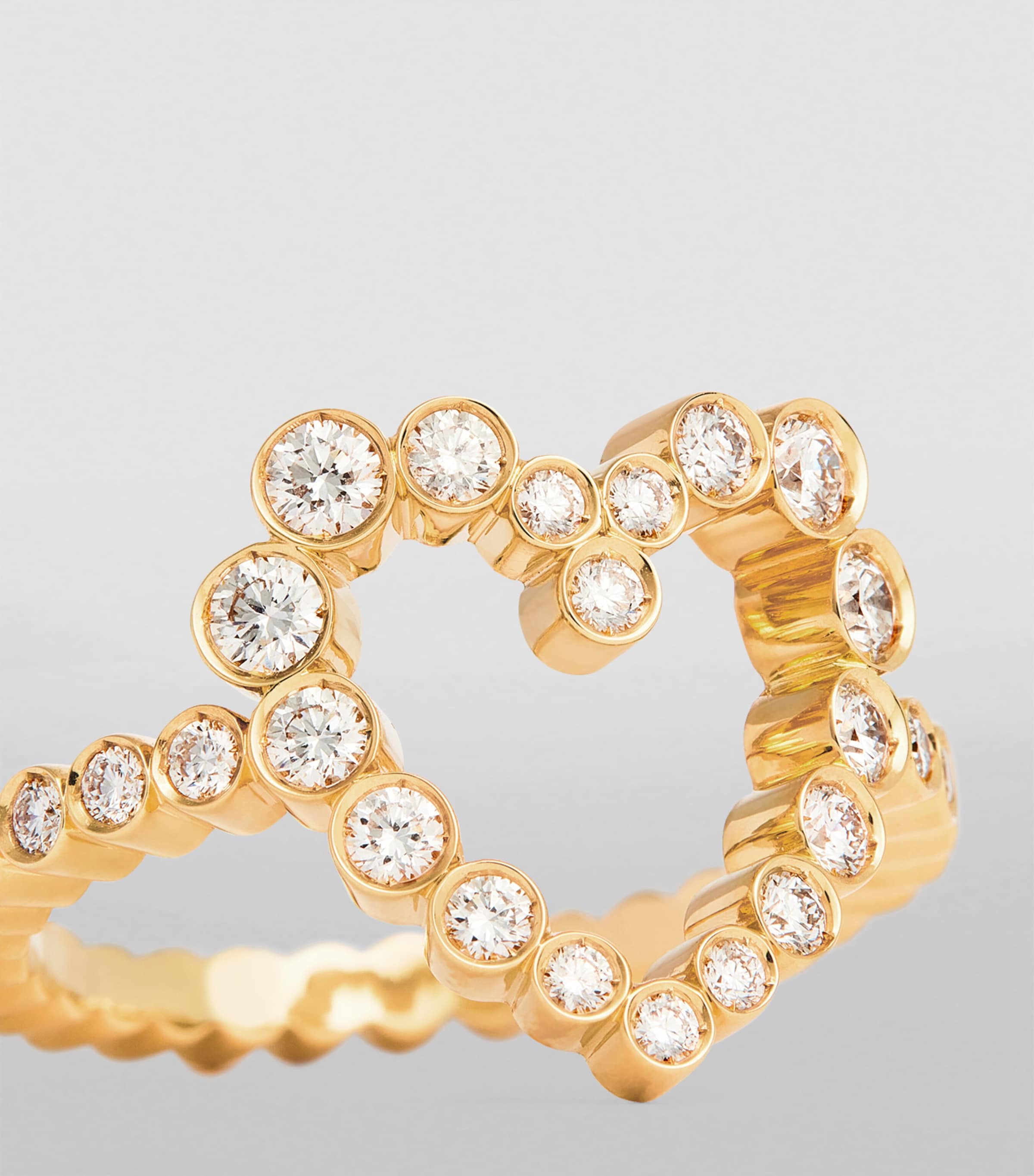 Yellow Gold and Diamond Ensemble Heart Ring YELLOW GOLD Image 6