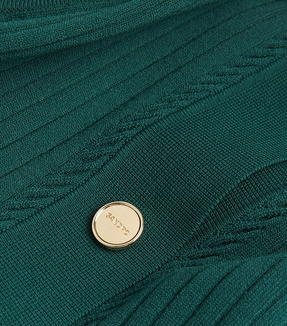 Cable Knit Polo Maxi Dress DARK GREEN Image 5