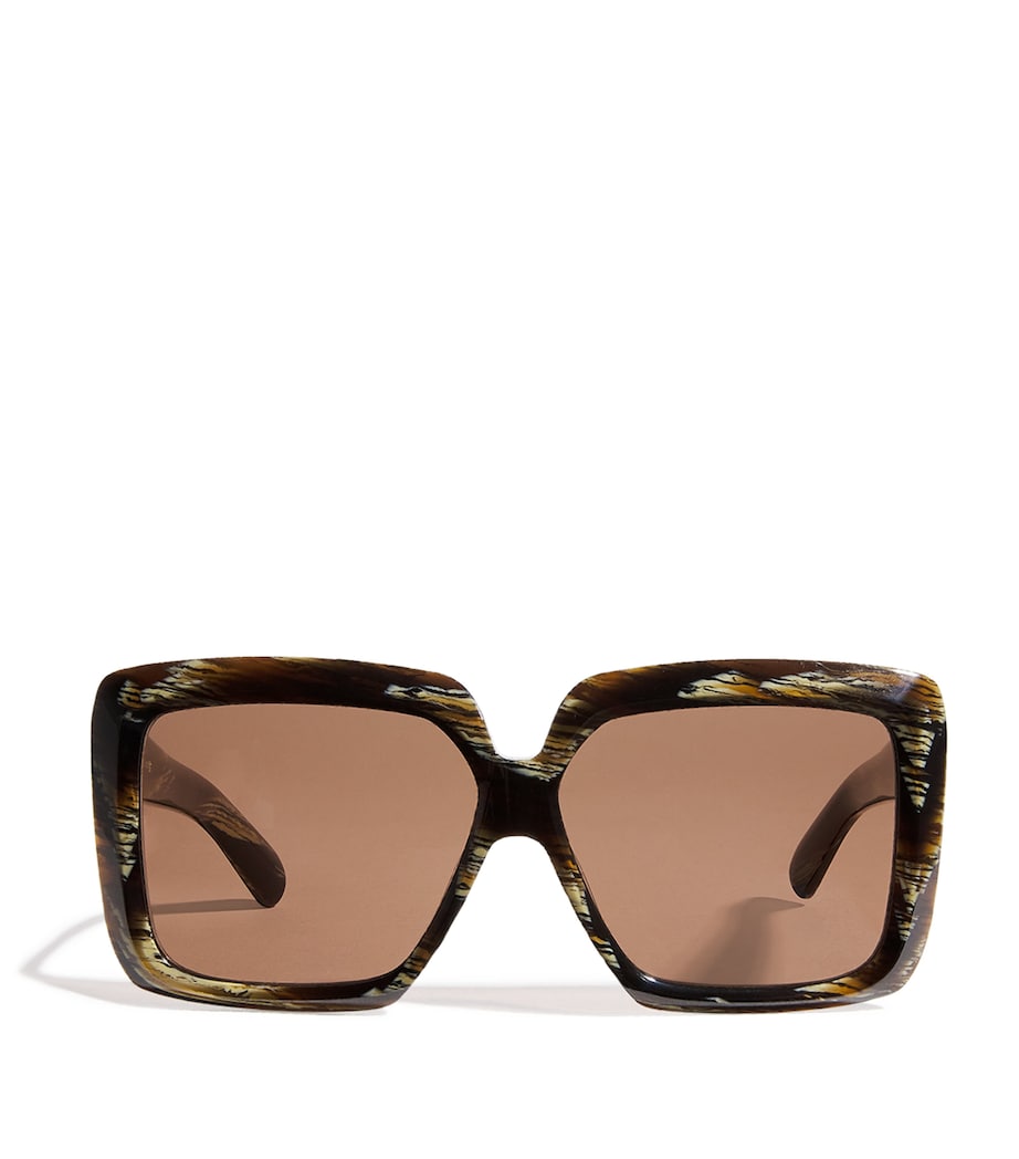 Tortoiseshell Square Sunglasses EBONY Image 1