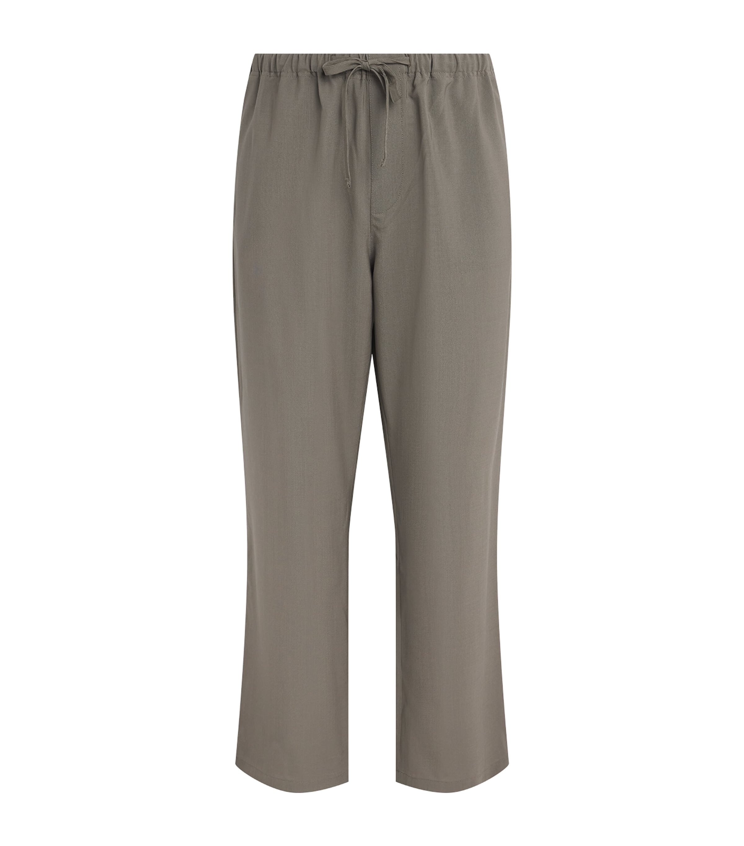 FRAME Mens Wool Easy Wide-Leg Trousers Smoky Green Image 1