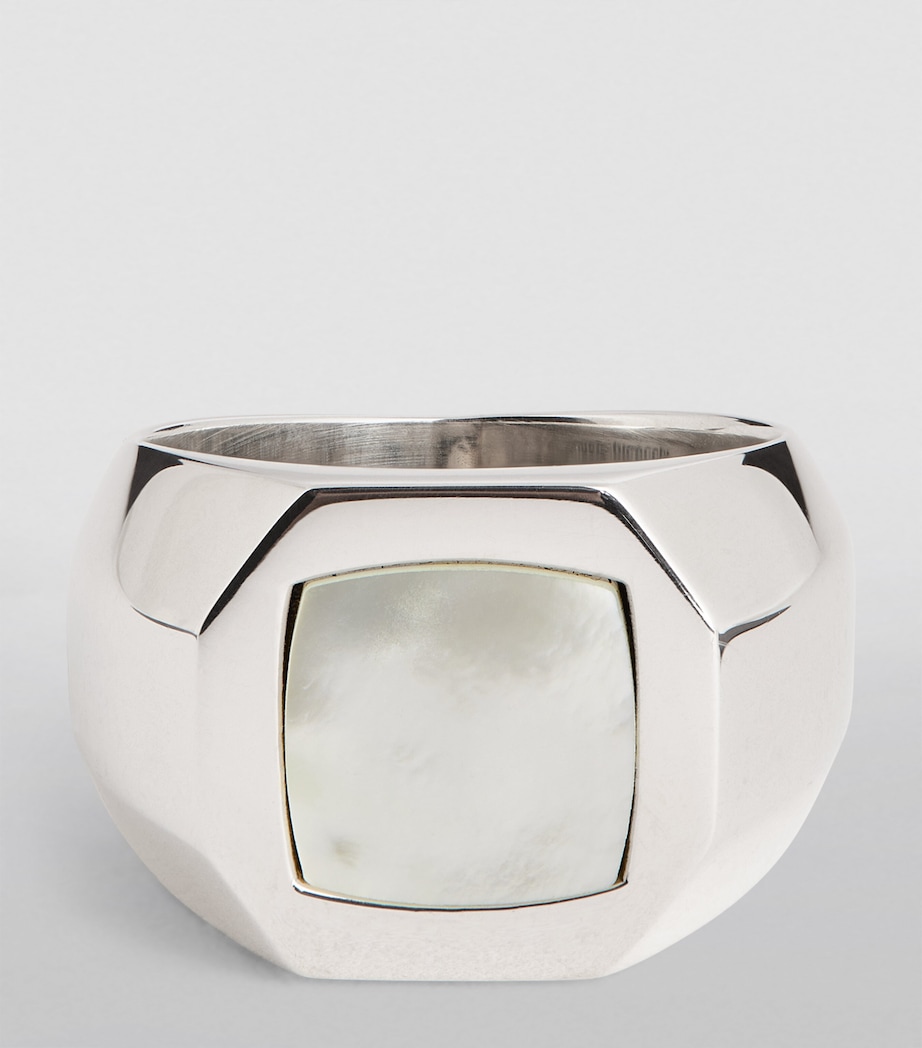 Sterling Silver and Mother-of-Pearl Chevalier Ring SILVER Image 4