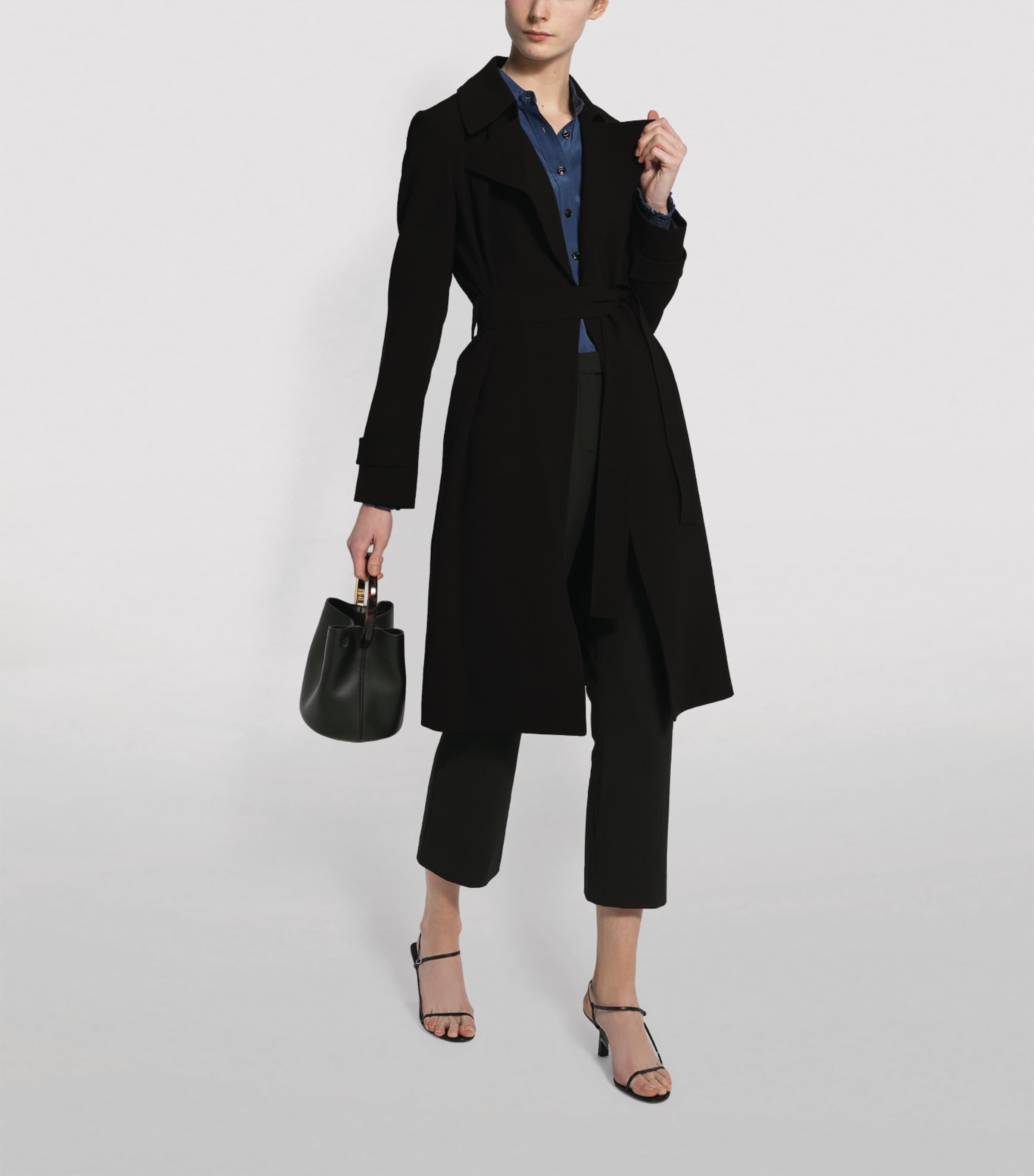 Oaklene Trench Coat 001 BLACK Image 2