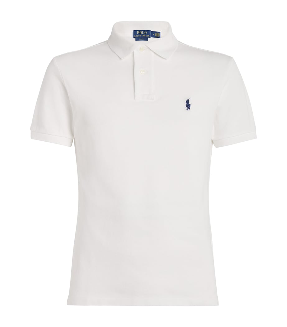 Cotton Mesh Slim-Fit Polo Shirt WHITE Image 1