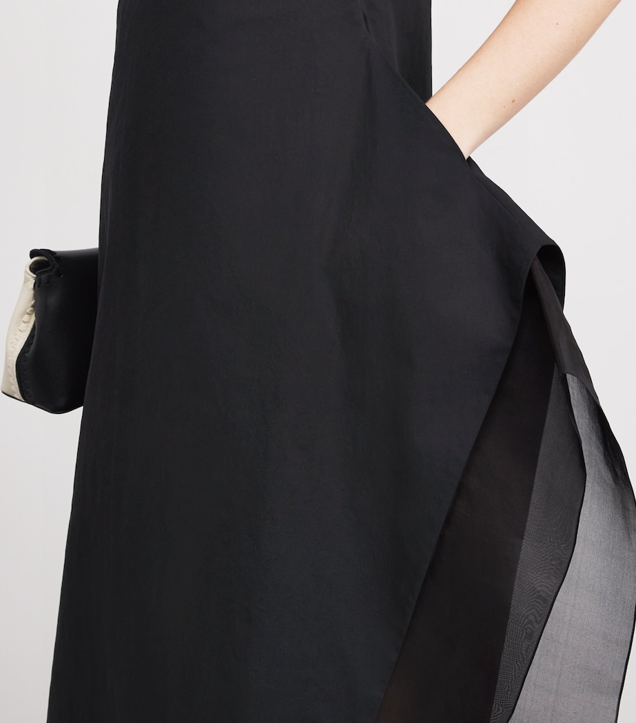 Cotton Sleeveless Maxi Dress BLACK Image 6