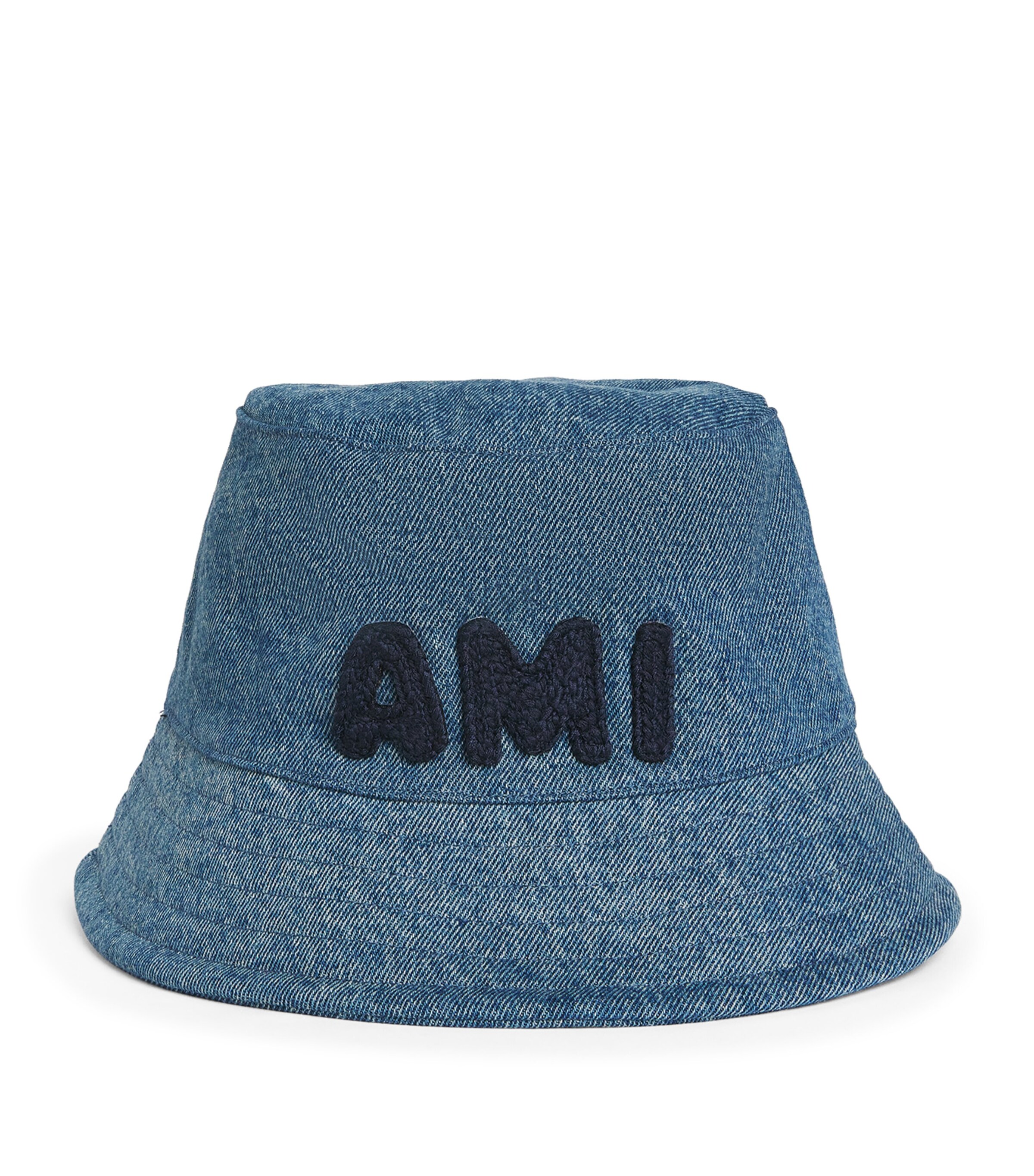 AMI Paris Blue Denim Logo Bucket Hat | Harrods US