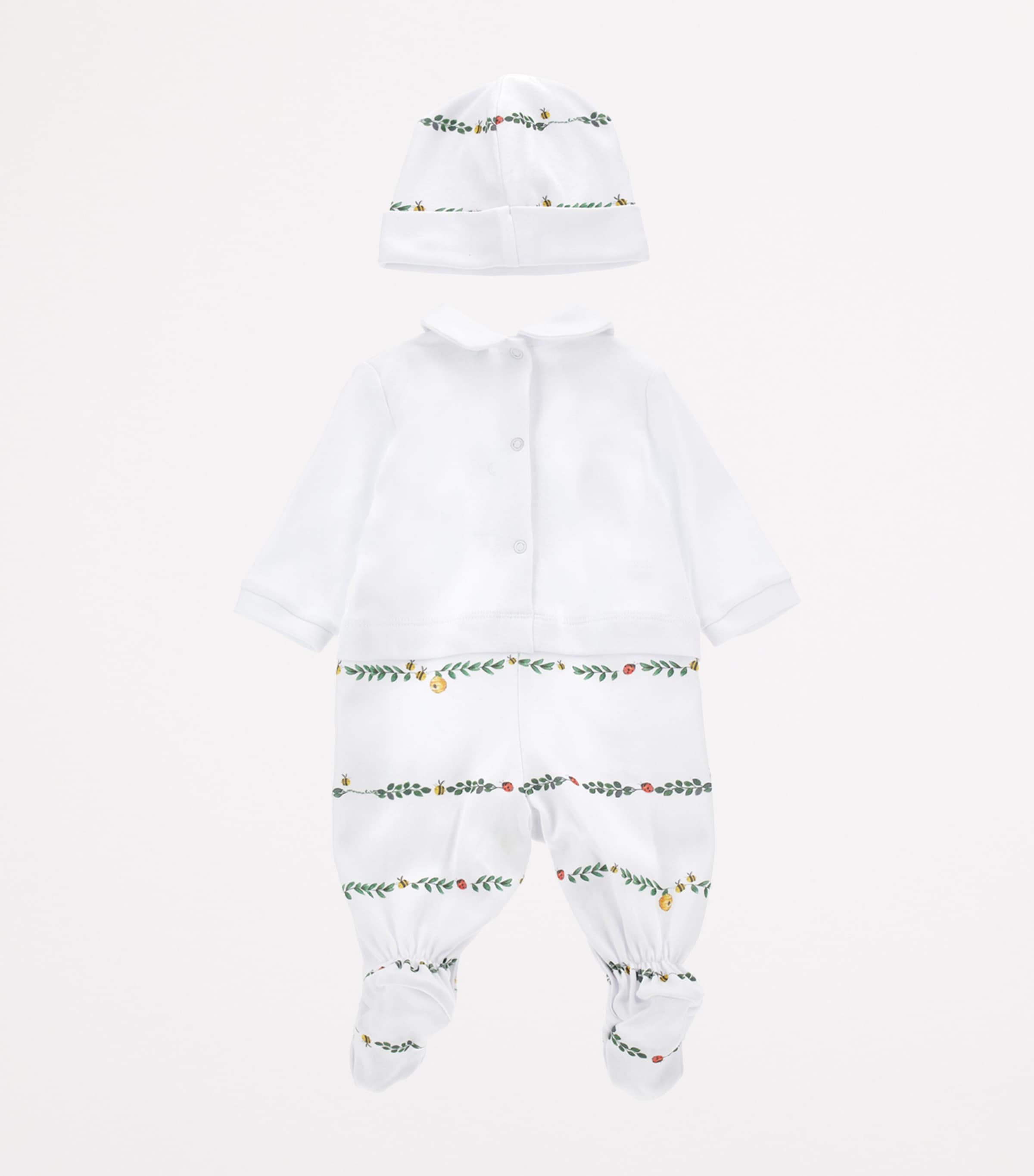 Cotton Frog Print All-In-One & Hat (1-9 Months) BIANCO+MULTICOLOR Image 2
