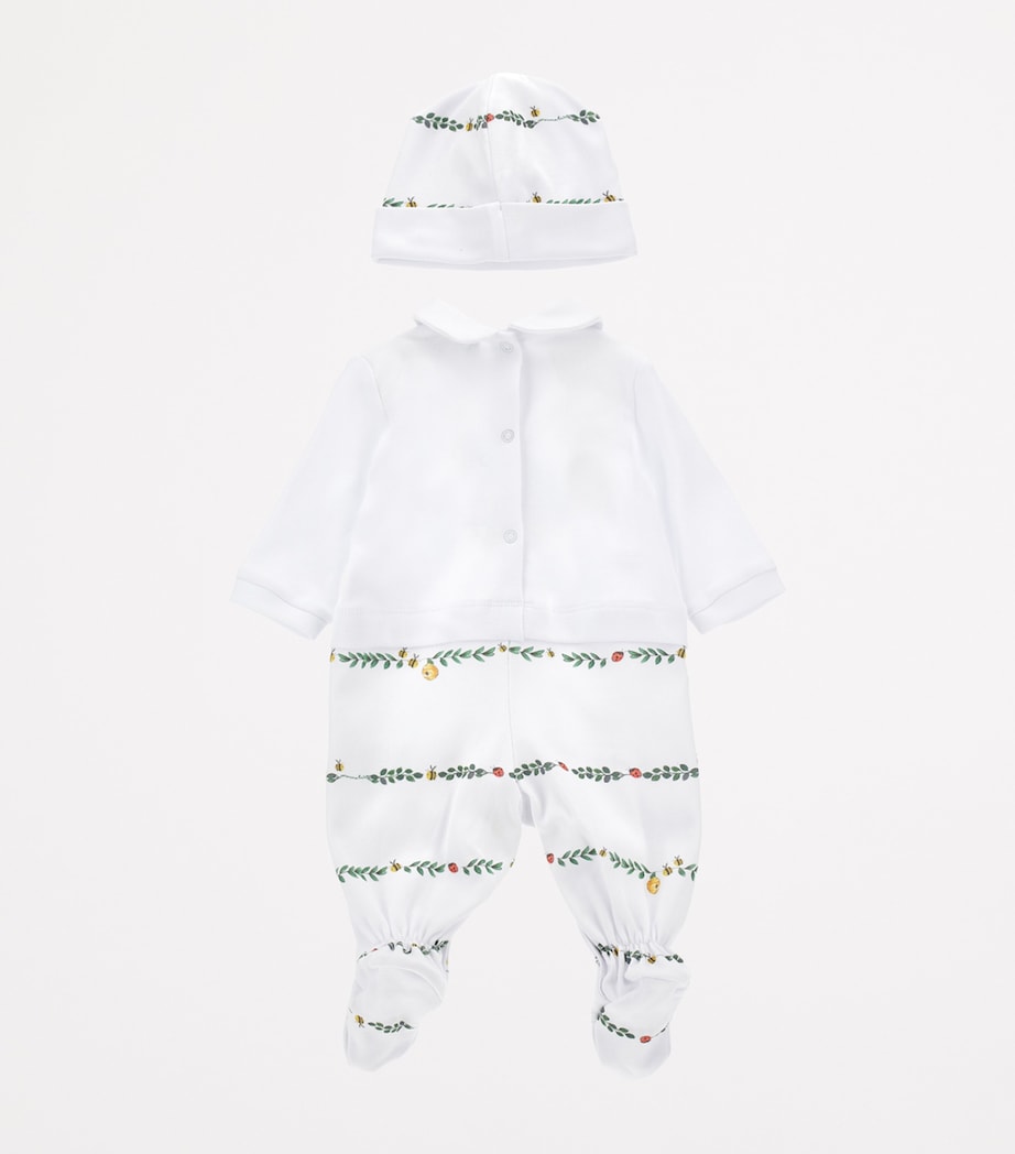 Cotton Frog Print All-In-One & Hat (1-9 Months) BIANCO+MULTICOLOR Image 2