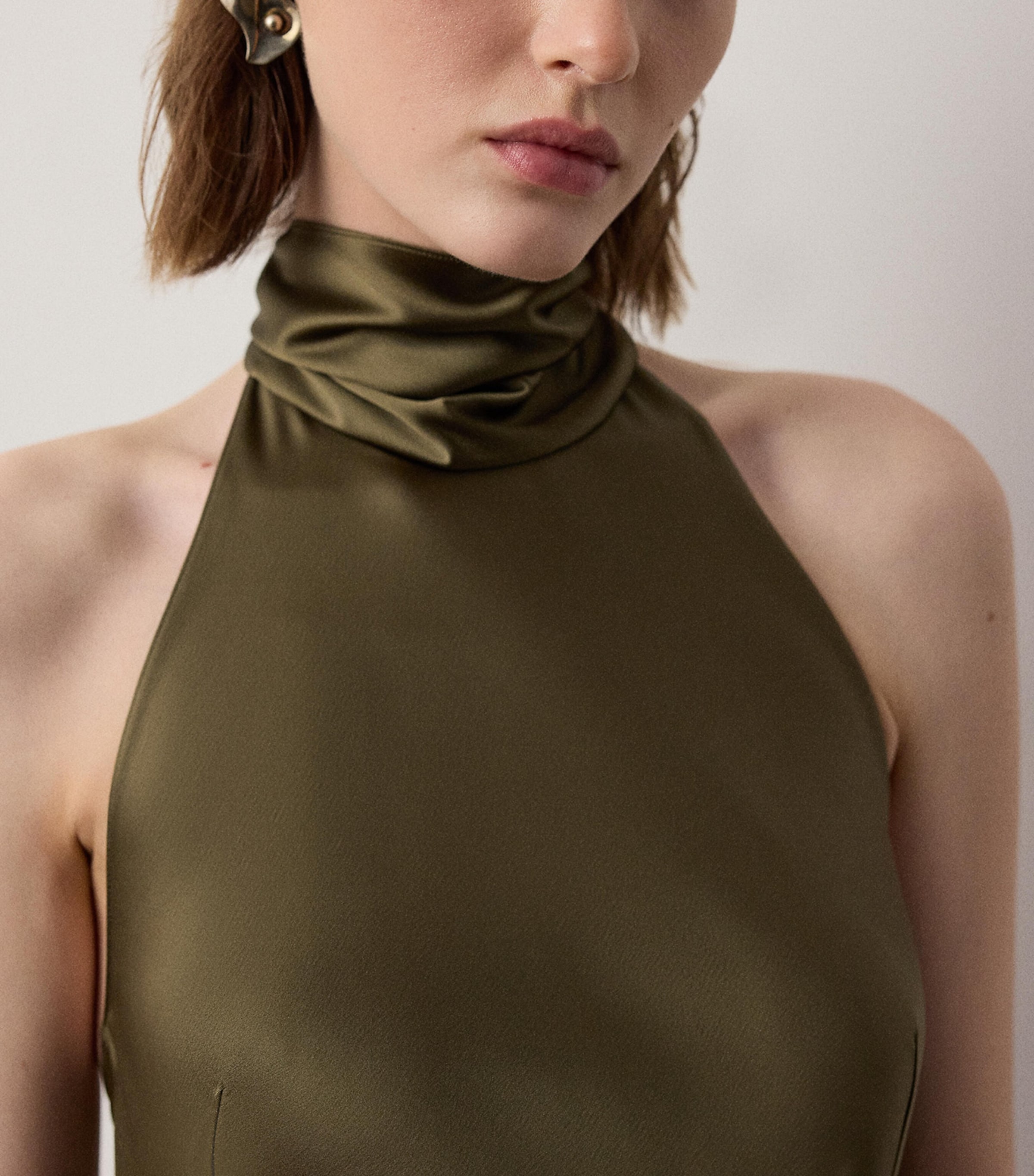 Ralph Lauren Collection Womens Satin Chilton Maxi Dress Cypress Image 4