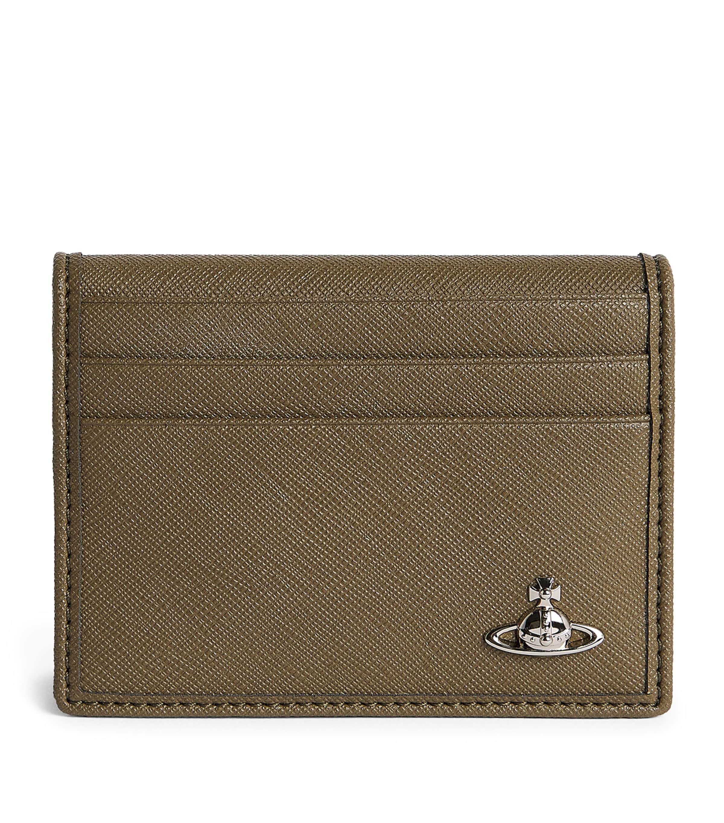Vivienne Westwood Saffiano-Effect Card Holder Khaki Image 1