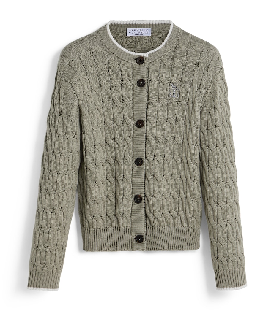 Brunello Cucinelli Kids Cotton Cable-Knit Cardigan (4-6 Years) Image 1