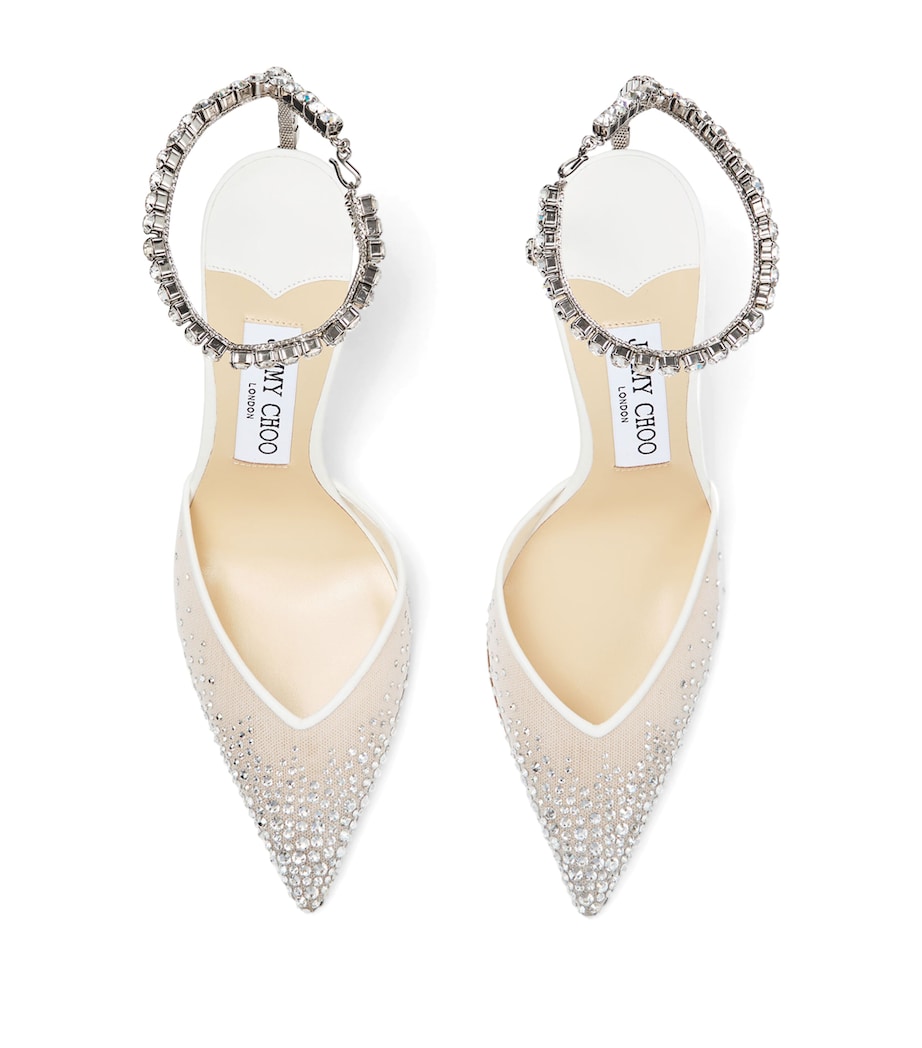 Saeda 100 Rhinestone-Embellished Heels WHITE/CRYSTAL Image 3