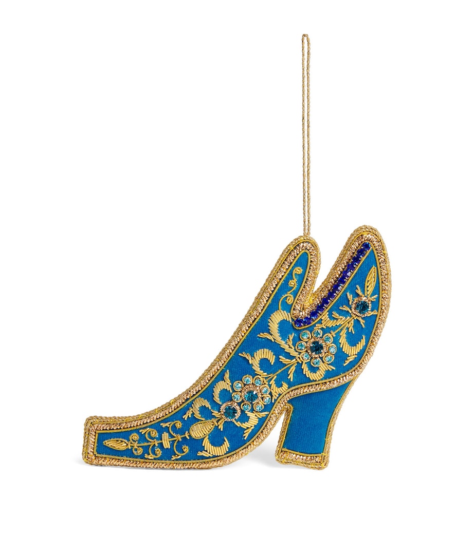 Tinker Tailor Beaded Court Shoe Tree Decoration Royal Blue & Gold Image 1