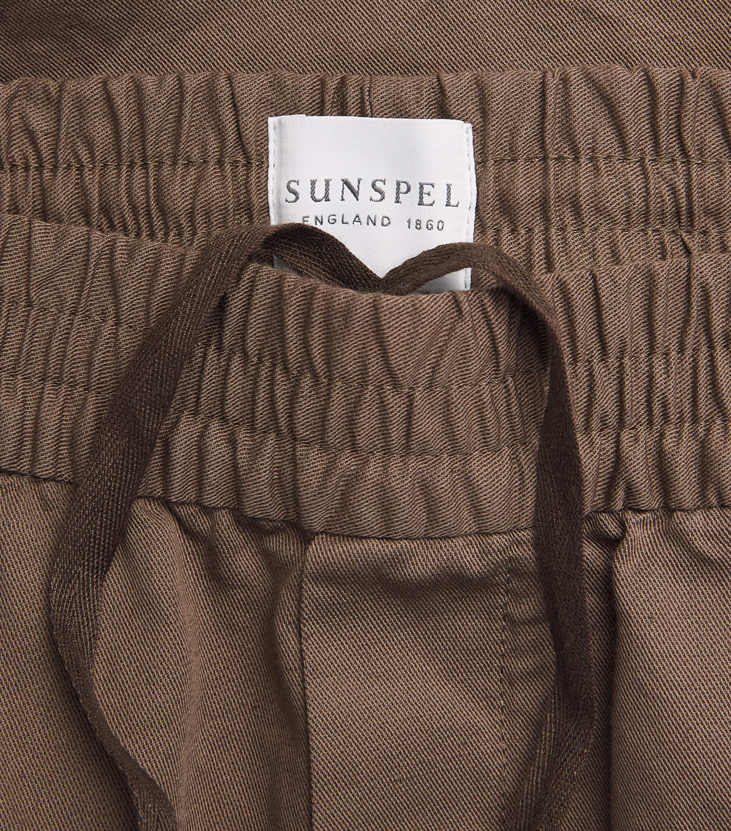Sunspel Mens Cotton-Linen Straight Trousers Dark Image 6
