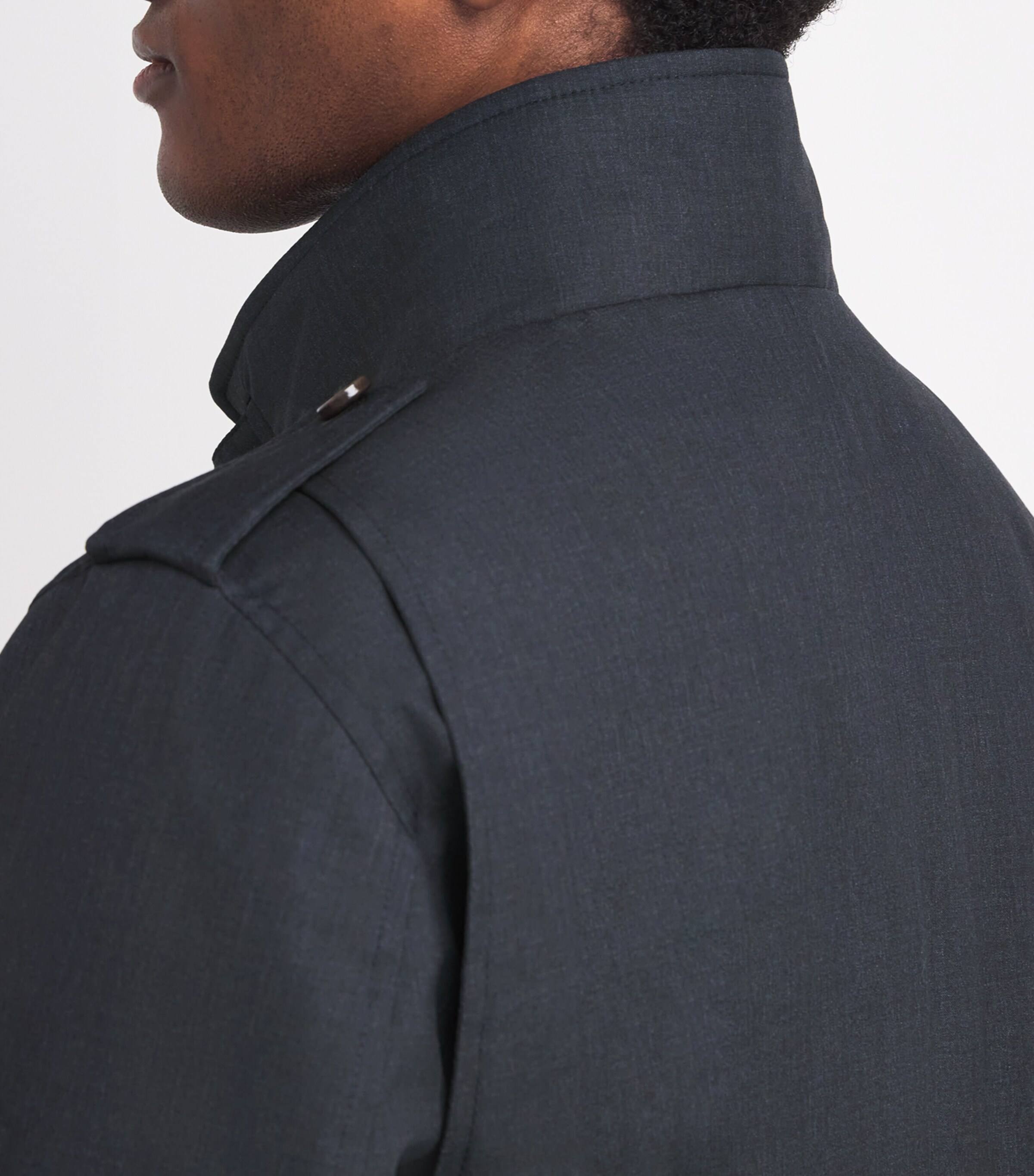 Virgin Wool-Silk Down Coat DARK BLU U0402 Image 6