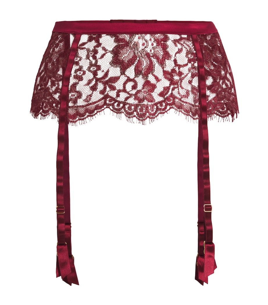 Lace-Silk Naraya Suspender Belt BORDEAUX Image 1