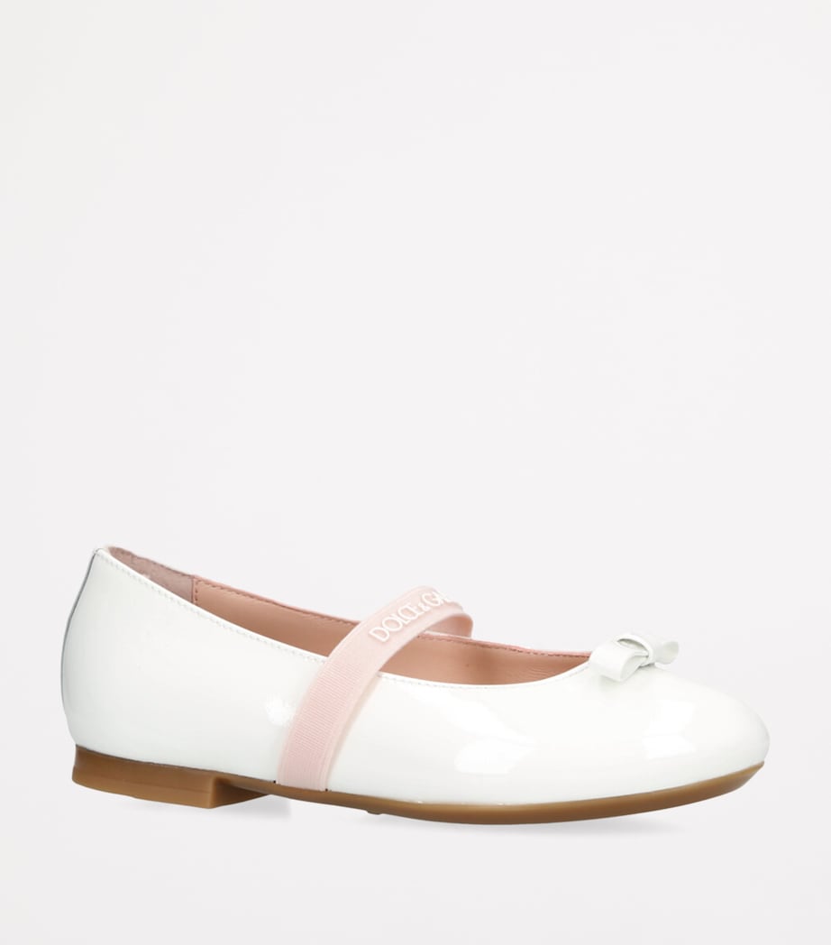 Patent Leather Logo Ballet Flats CREAM Image 3