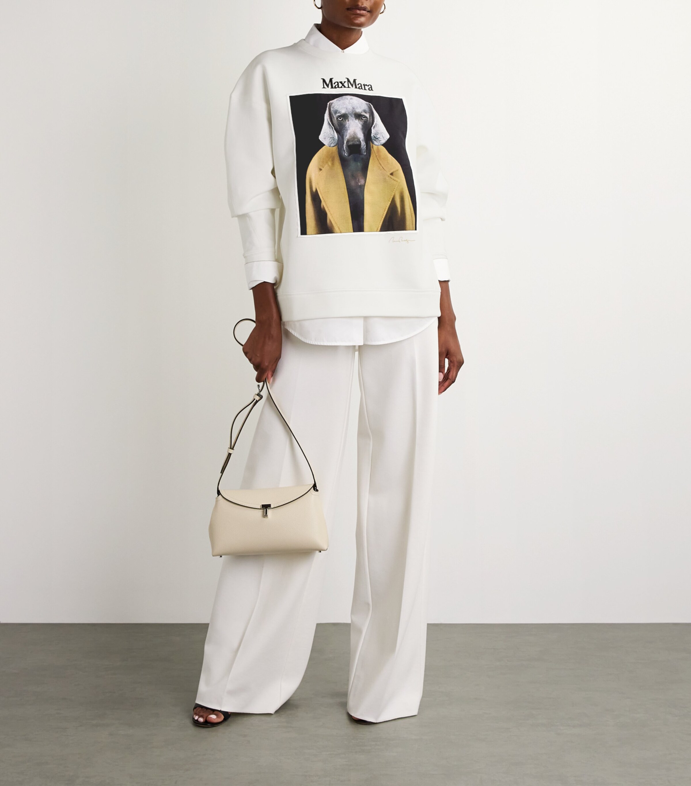 Max Mara White Cotton Wegman Dog Sweatshirt | Harrods US