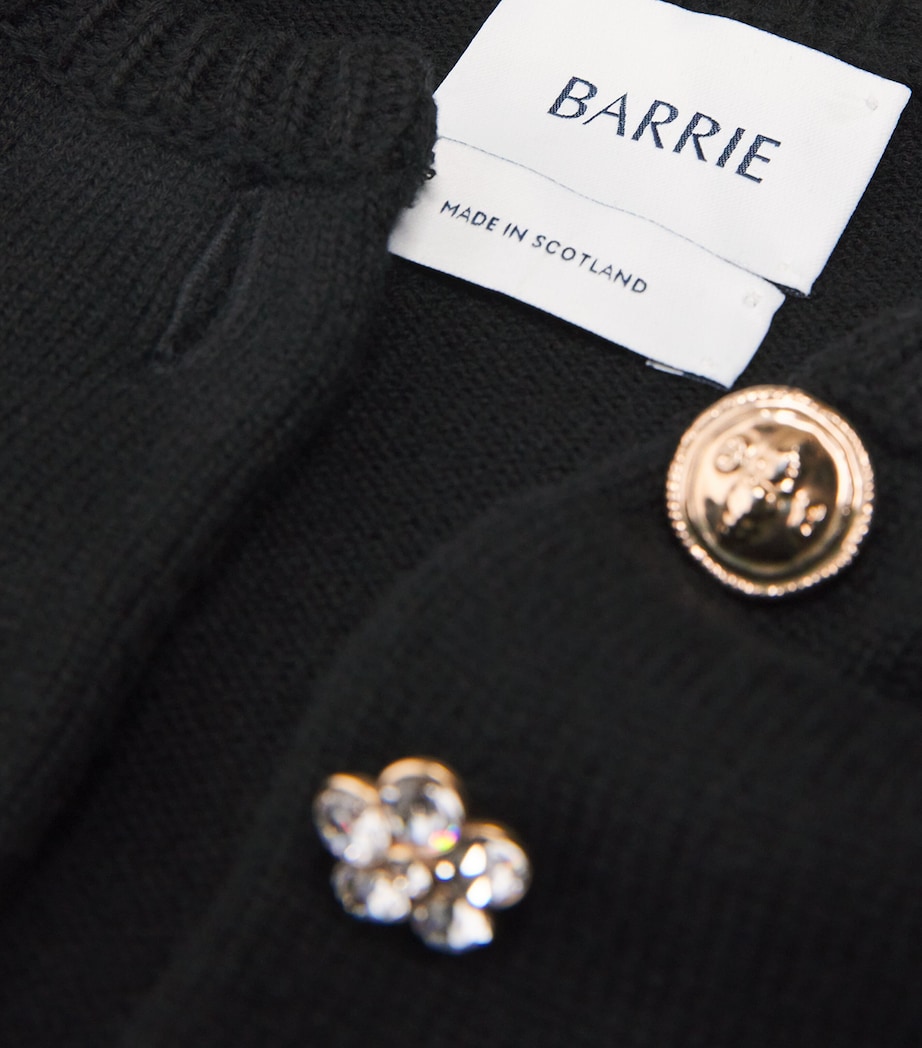 Barrie Womens Cotton-Cashmere Mismatched Cardigan Black Image 6