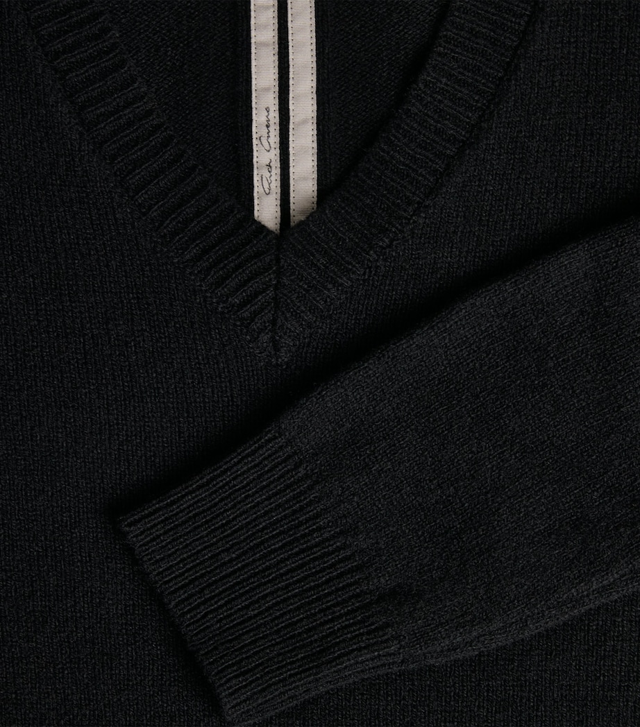 Rick Owens Mens Cashmere-Wool Tommy Sweater Black Image 6