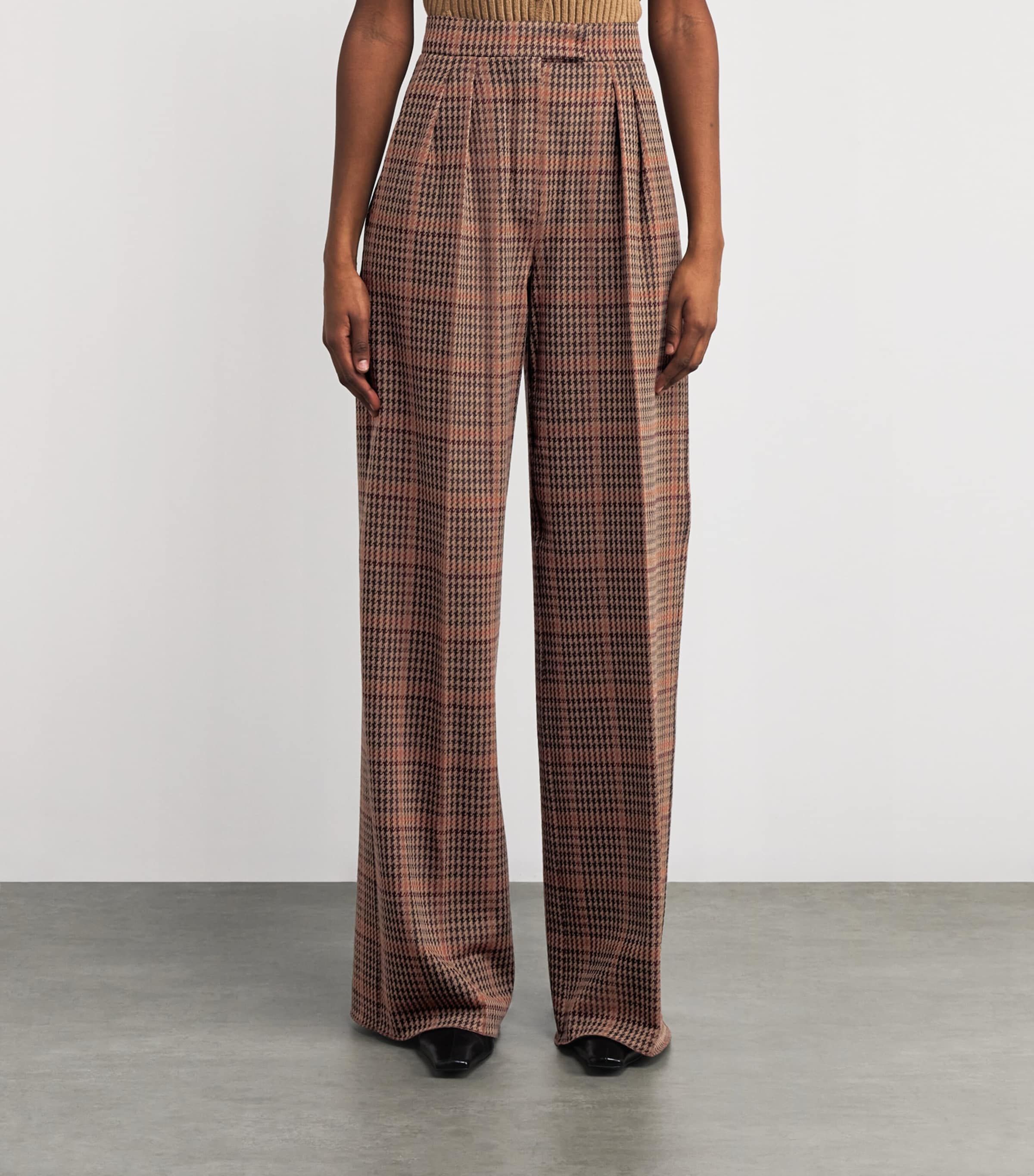 Wool-Cotton Wide-Leg Trousers MULTICOLOUR Image 3