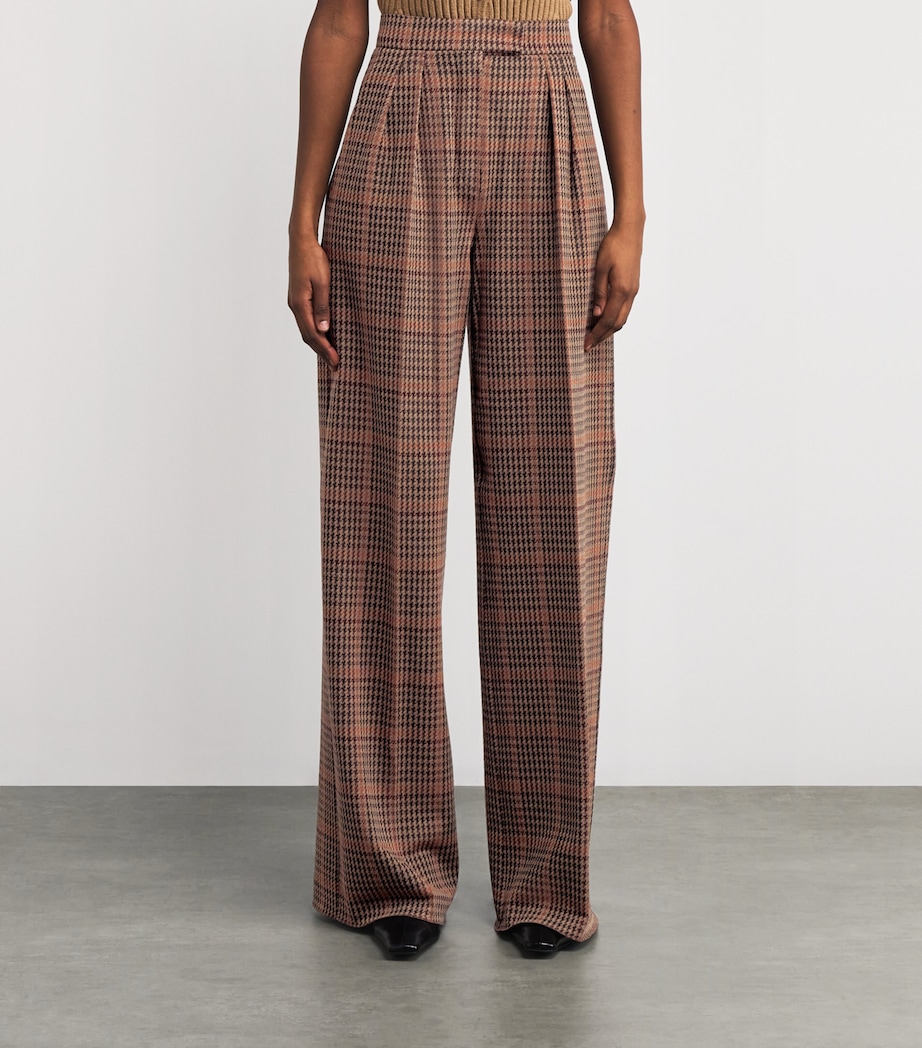 Wool-Cotton Wide-Leg Trousers MULTICOLOUR Image 3