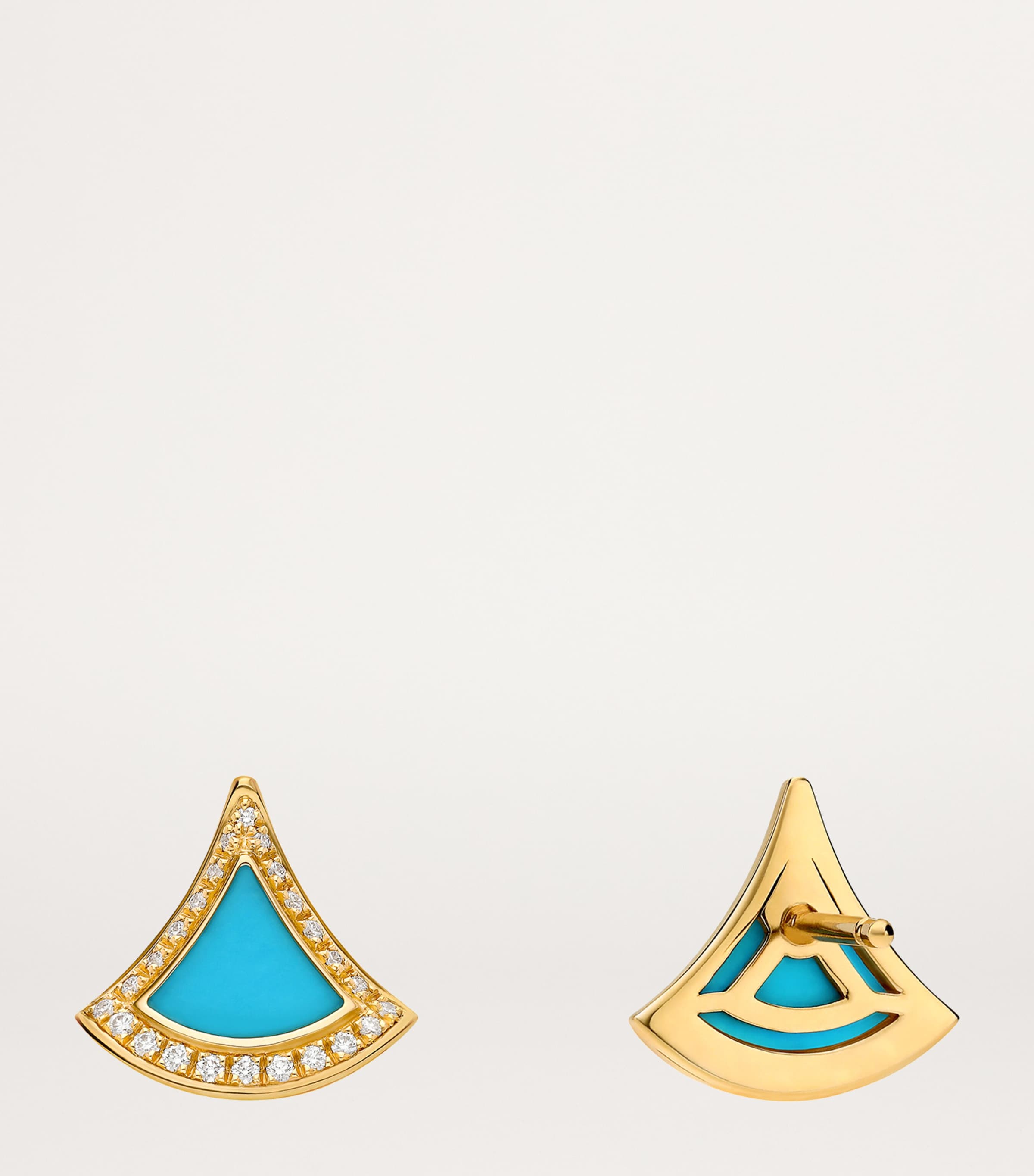 Bvlgari Yellow Gold, Diamond and Turquoise Divas’ Dream Earrings Yellow Gold Image 5