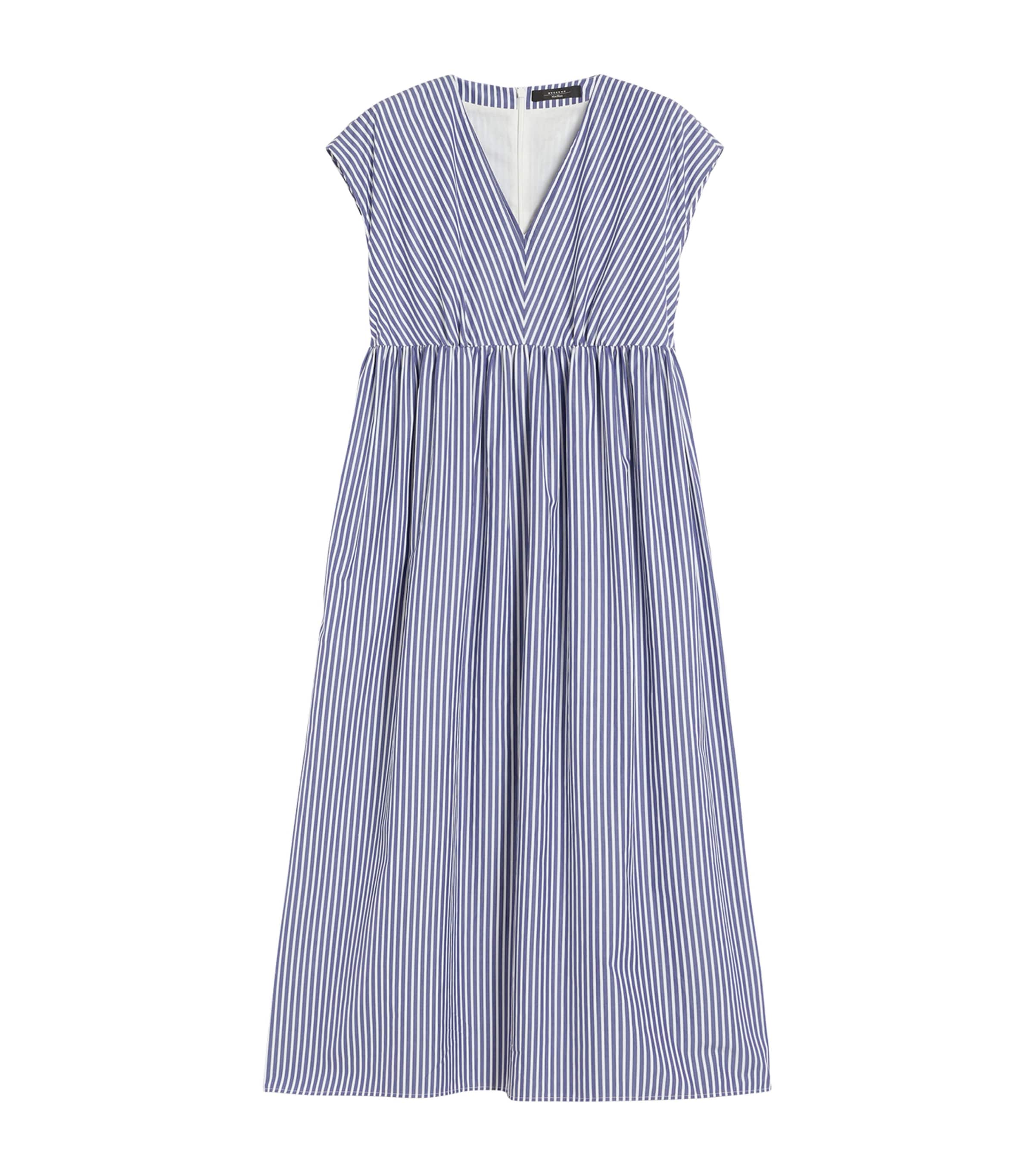 Weekend Max Mara Blue Cotton Stripe Midi Dress | Harrods US Weekend Max Mara Blue Cotton Stripe Midi Dress | Harrods US