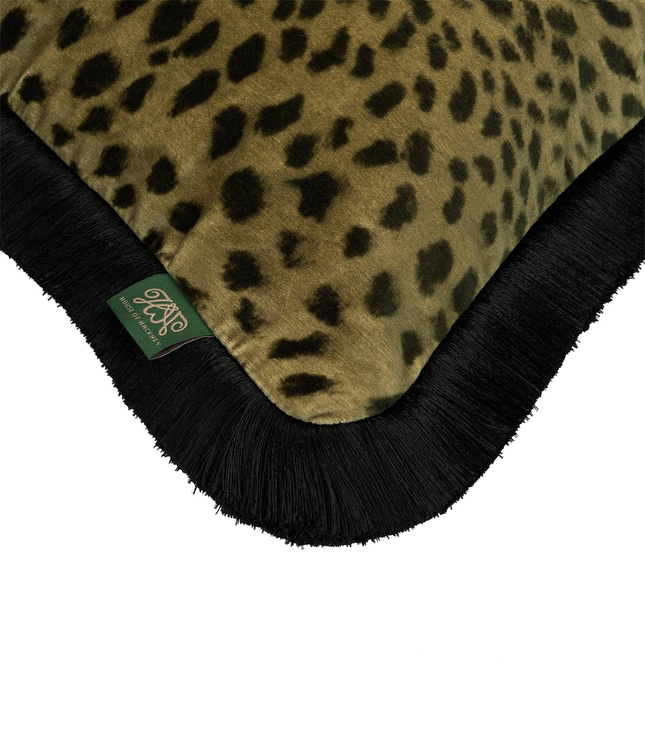 Velvet Savanna Fringed Cushion (45cm x 45cm) BROWN Image 2