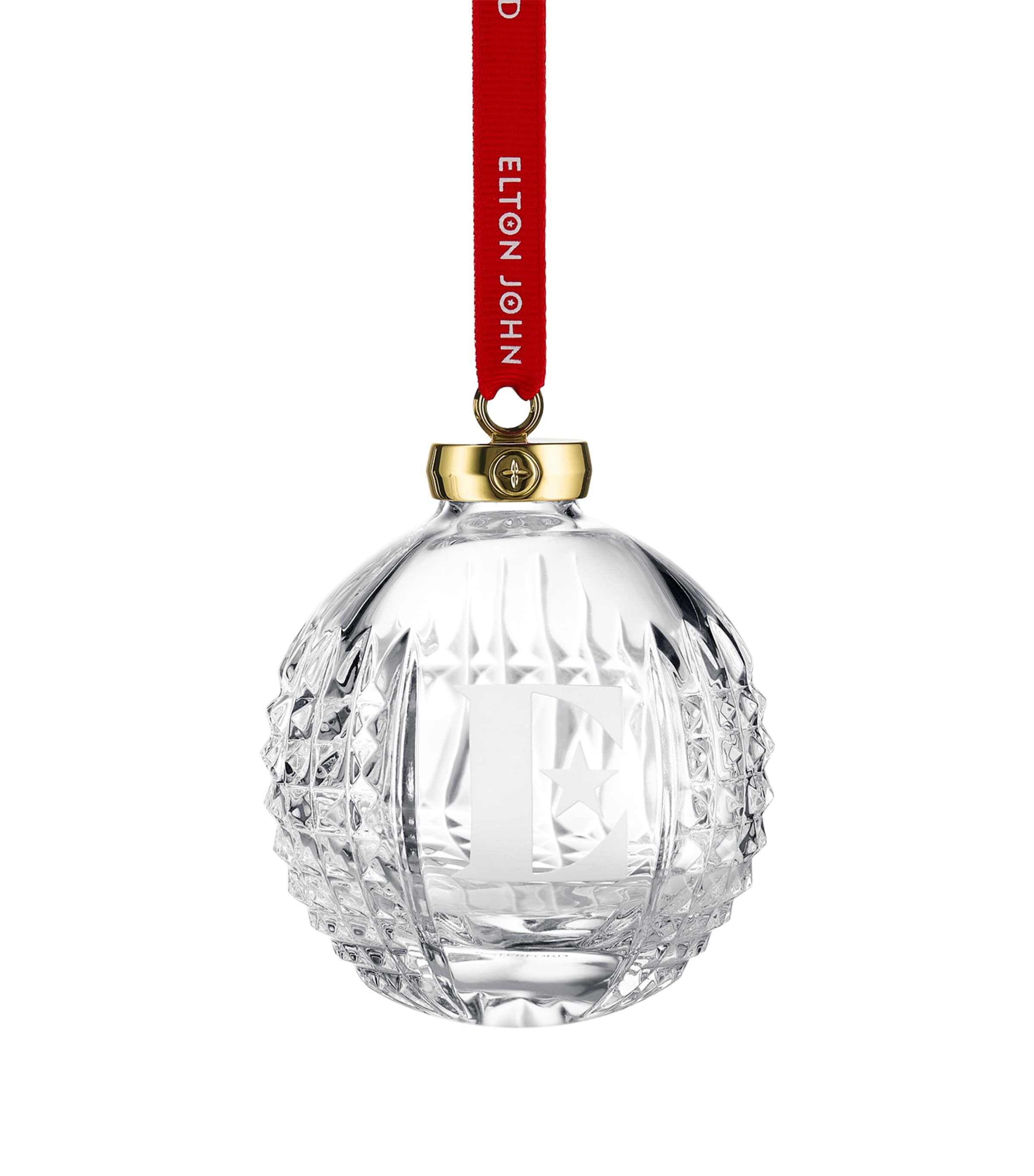 Waterford Elton John E Icon Bauble Ornament In Transparent