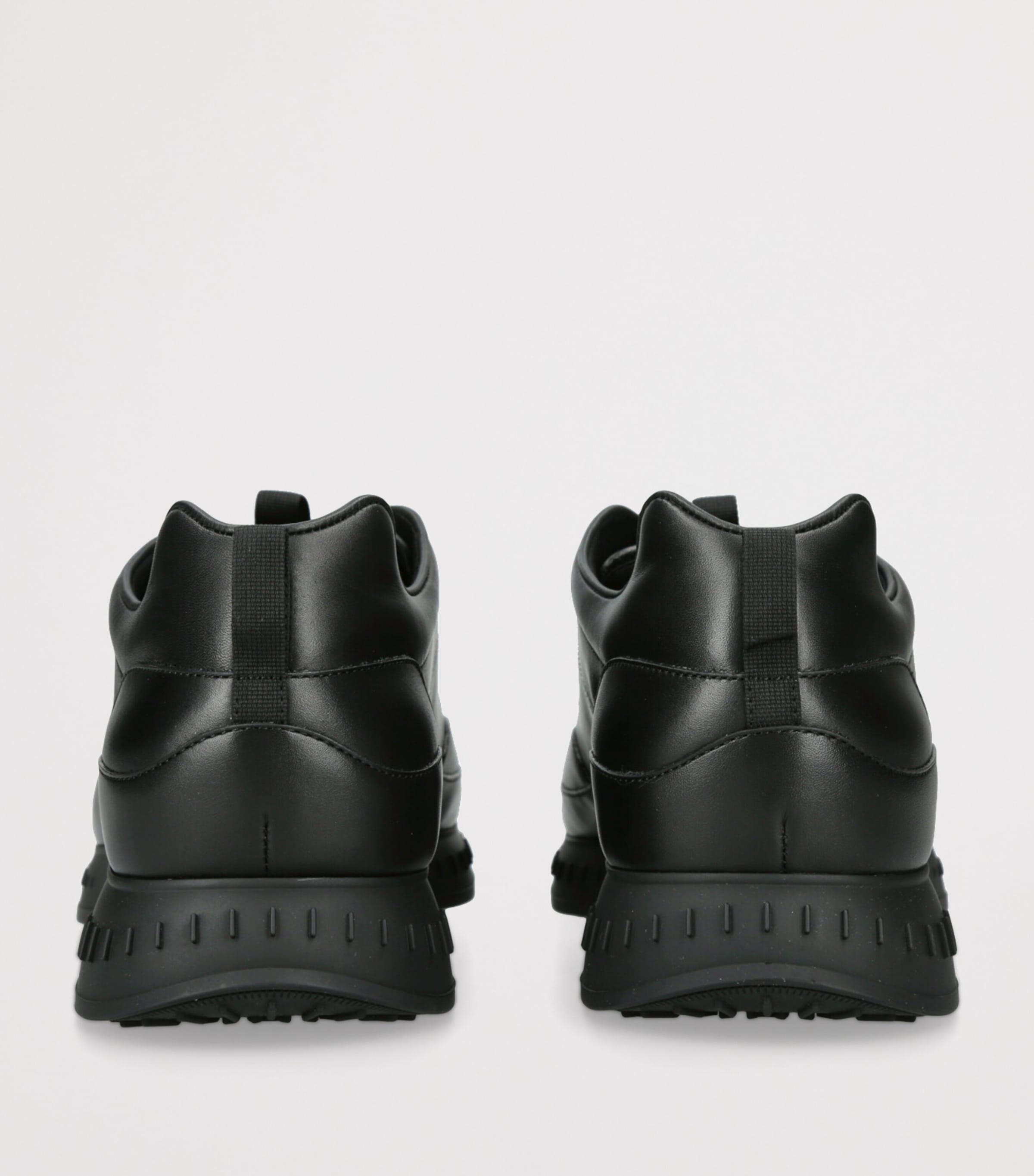 Leather Stream Laced Sneakers BLACK Image 2