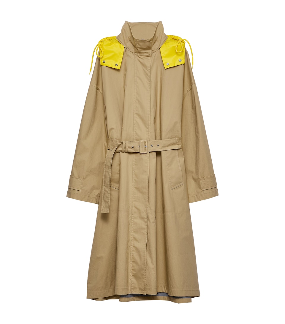 Prada Cotton Belted Trench Coat