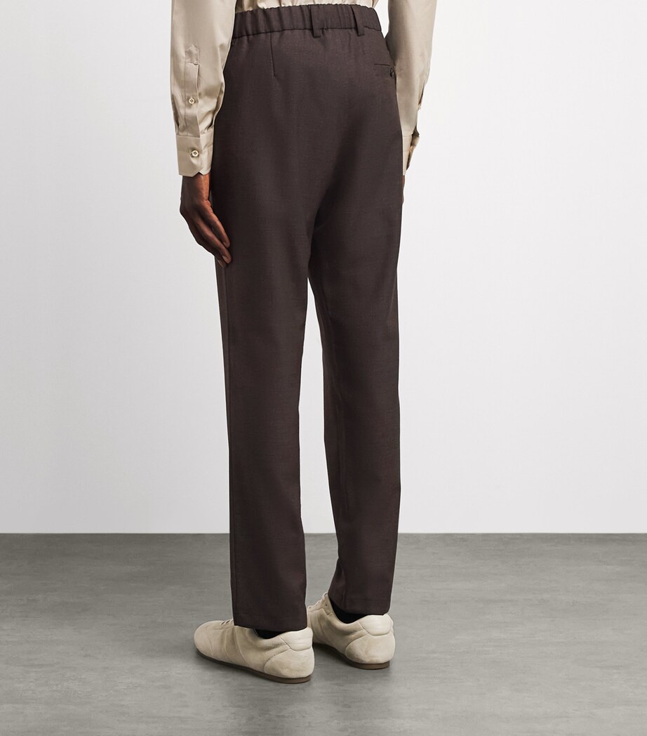 Herno Mens Elasticated Tailored Trousers Marrone Scuro Image 5
