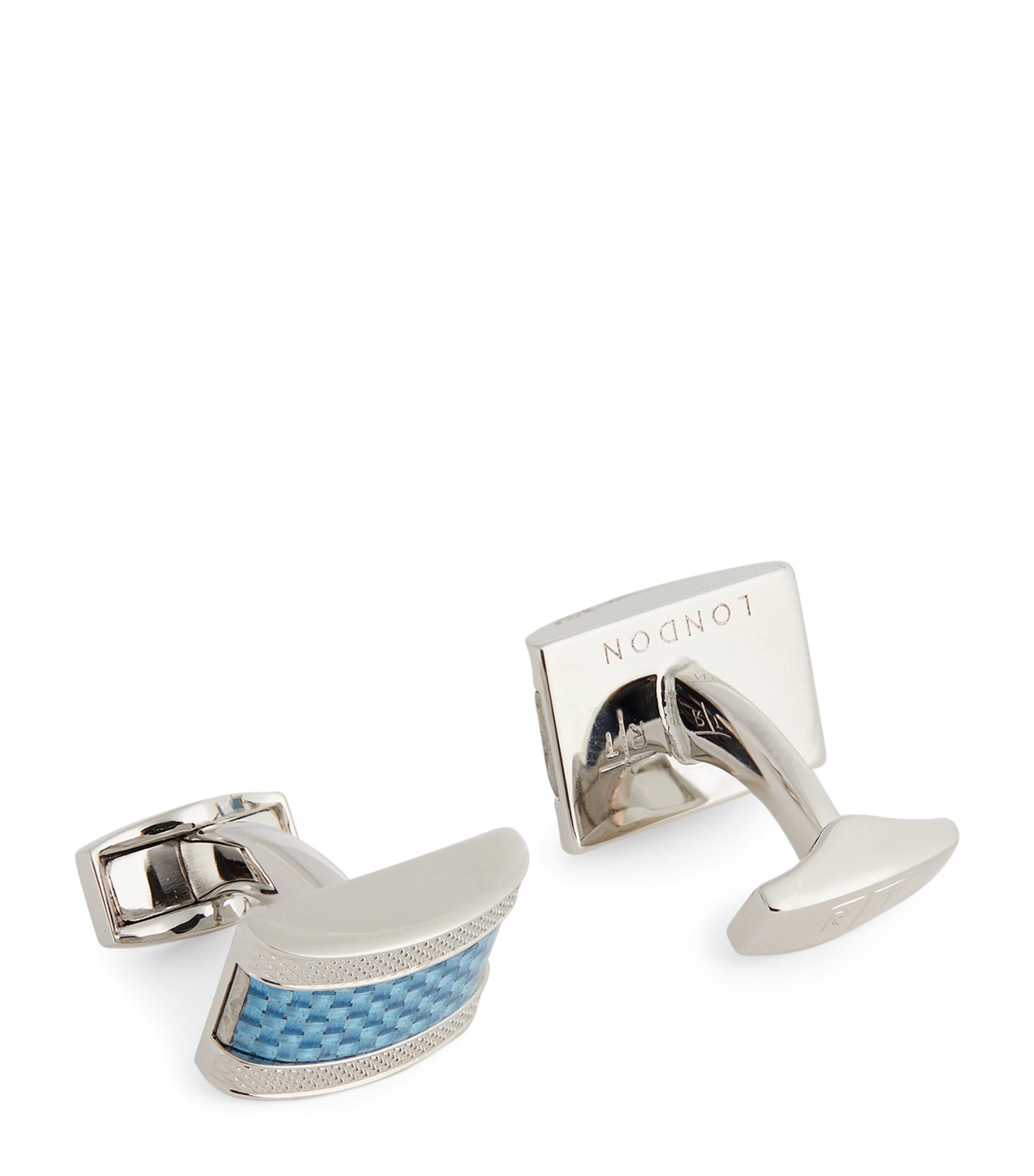Palladium-Plated D-Shaped Cufflinks SILVER Image 3