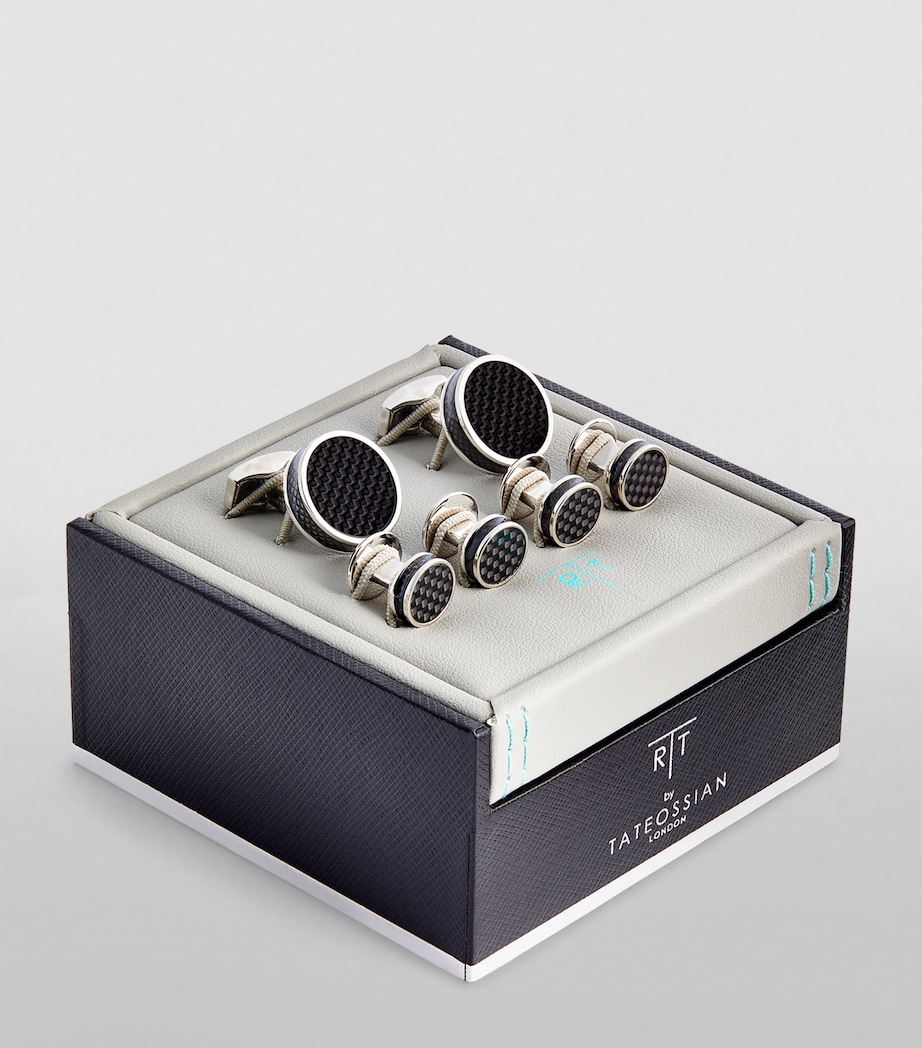 Disc Cufflink Set BLACK Image 2